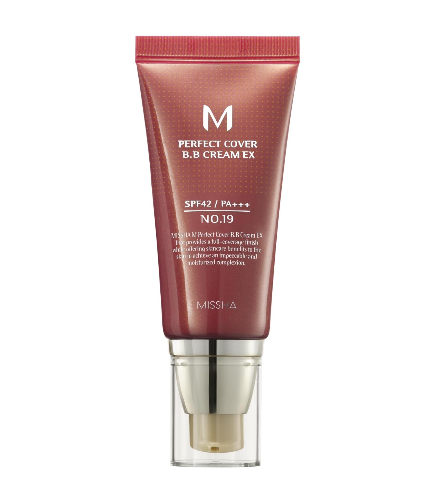 MISSHA M Perfect Cover BB Cream N 19 Honey Beige - Teinte moyenne avec sous-tons neutres/chauds SPF 42 PA+++ 50 ml - Cr me hydratante teint e pour le visage avec protection solaire - Buy Online on GoSupps.com