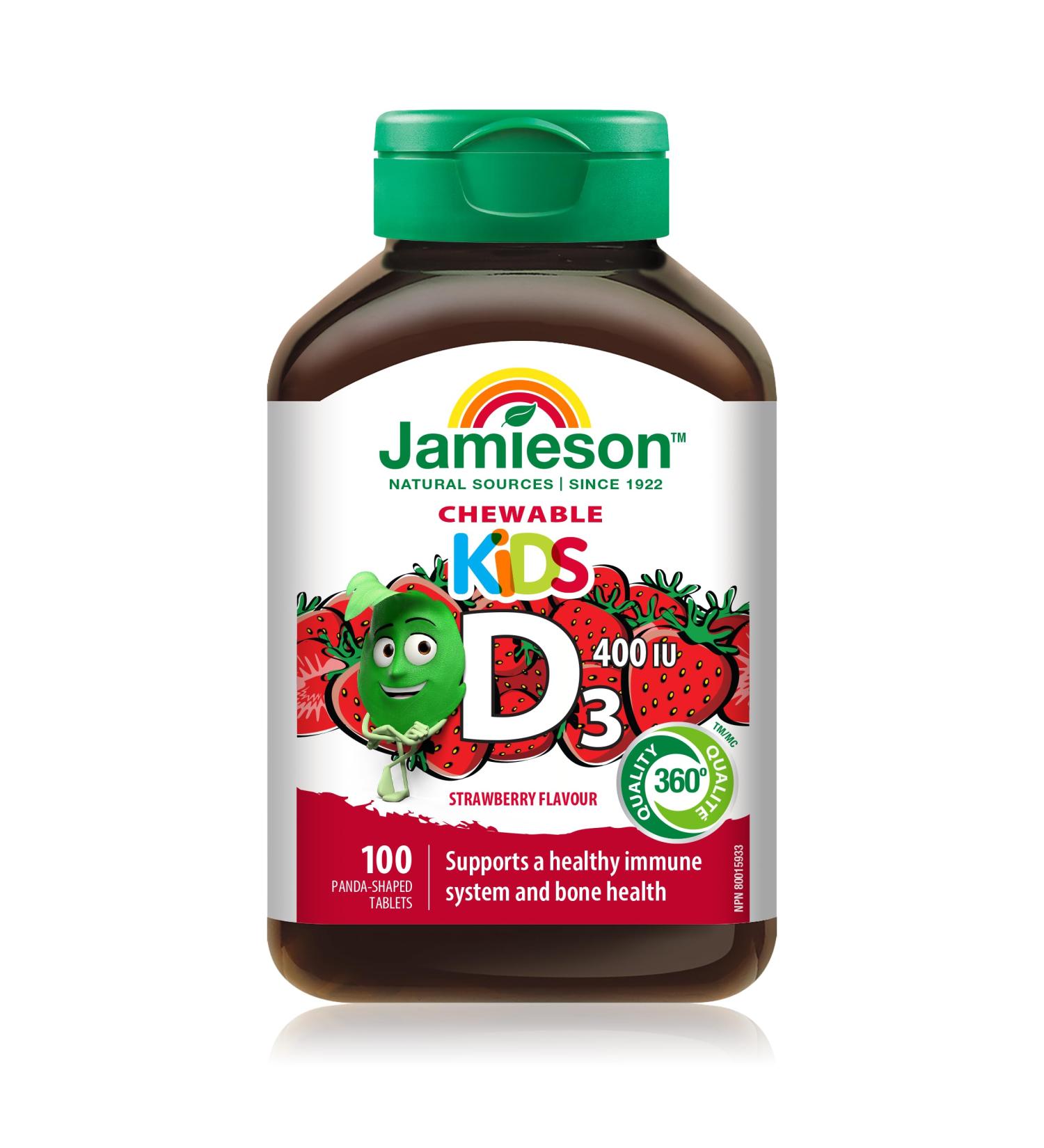 Jamieson Vitamin D 400IU Kids Chewable 100 Tablets - Buy Online on GoSupps.com