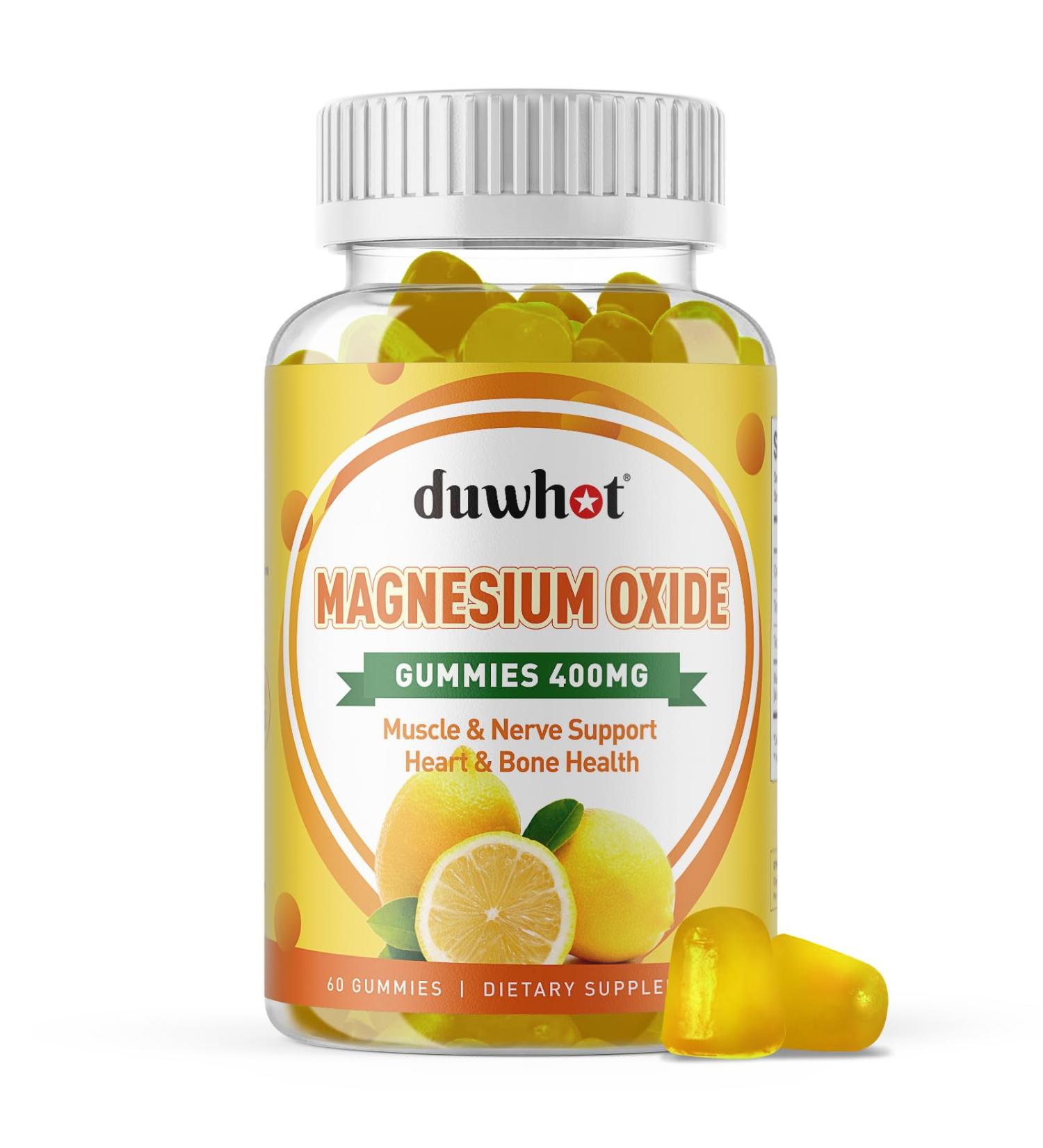 Magnesium Oxide Gummies 400mg Magnesium Oxide Chewable Supplement for Adults & Kids Nerve Muscle Bone & Heart Support Non GMO Pectin Vegan 60 1 - Buy Online on GoSupps.com
