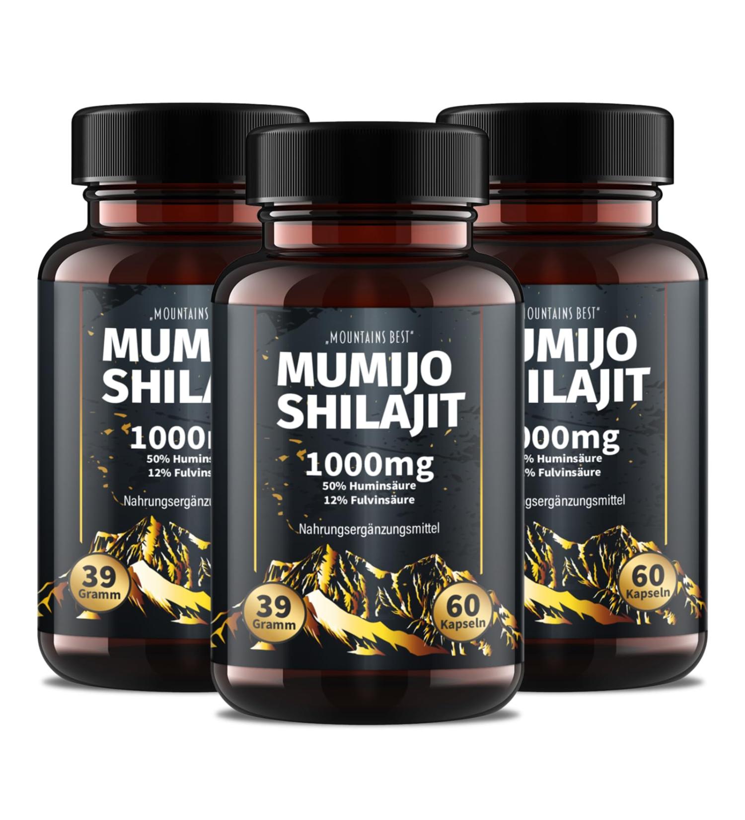 Buy Saint Nutrition Mumijo Shilajit 1000 mg - High Dose 50% Humic Acid 12% Fulvic Acid 180 Capsules - Premium Himalayan Mineral Supplements - Buy Online on GoSupps.com