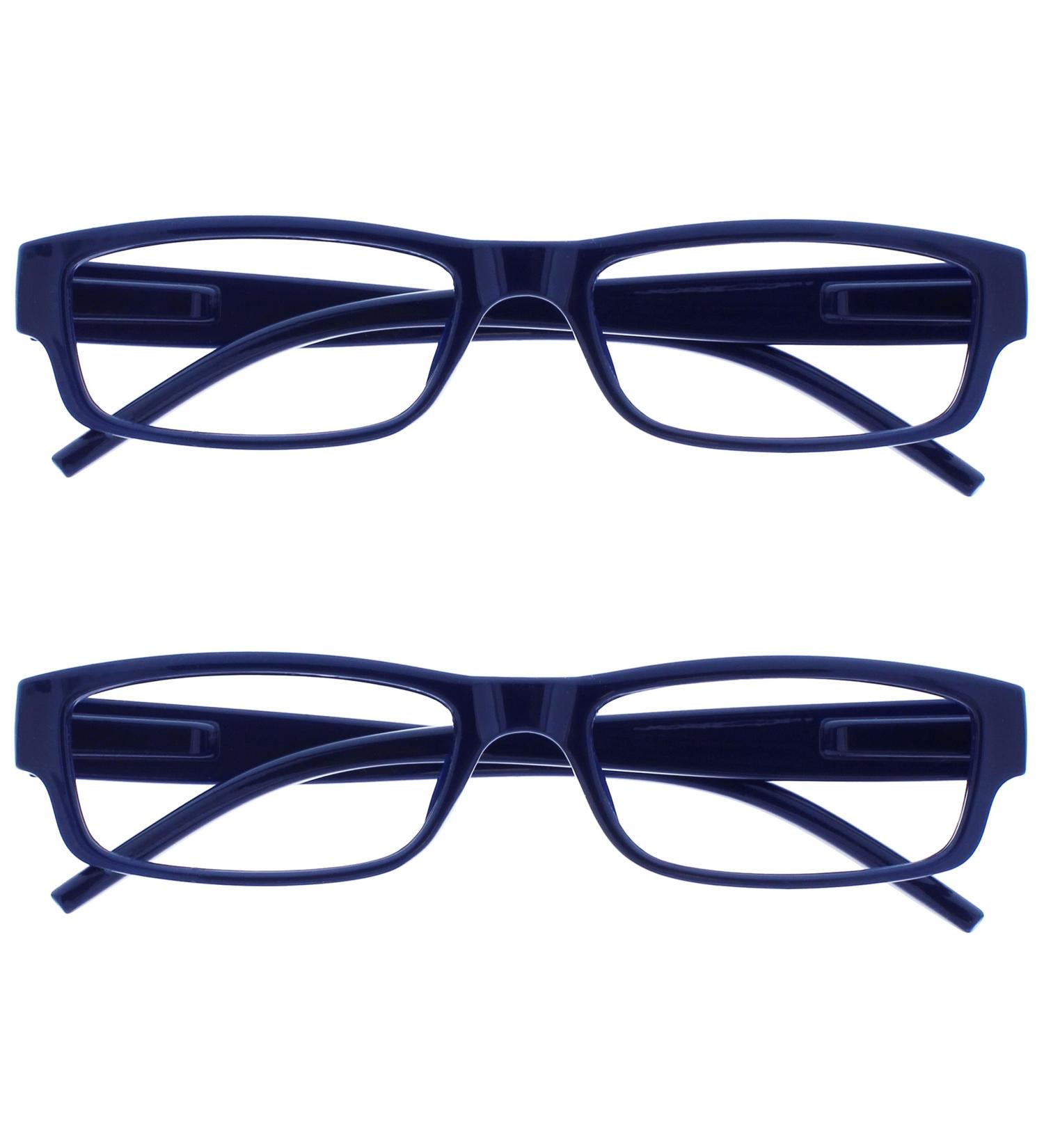 Reading Glasses Company Blue Black Lightweight Readers 2 Pack for Men & Women | Comfortable +3.50 Prescription - Buy Online on GoSupps.com