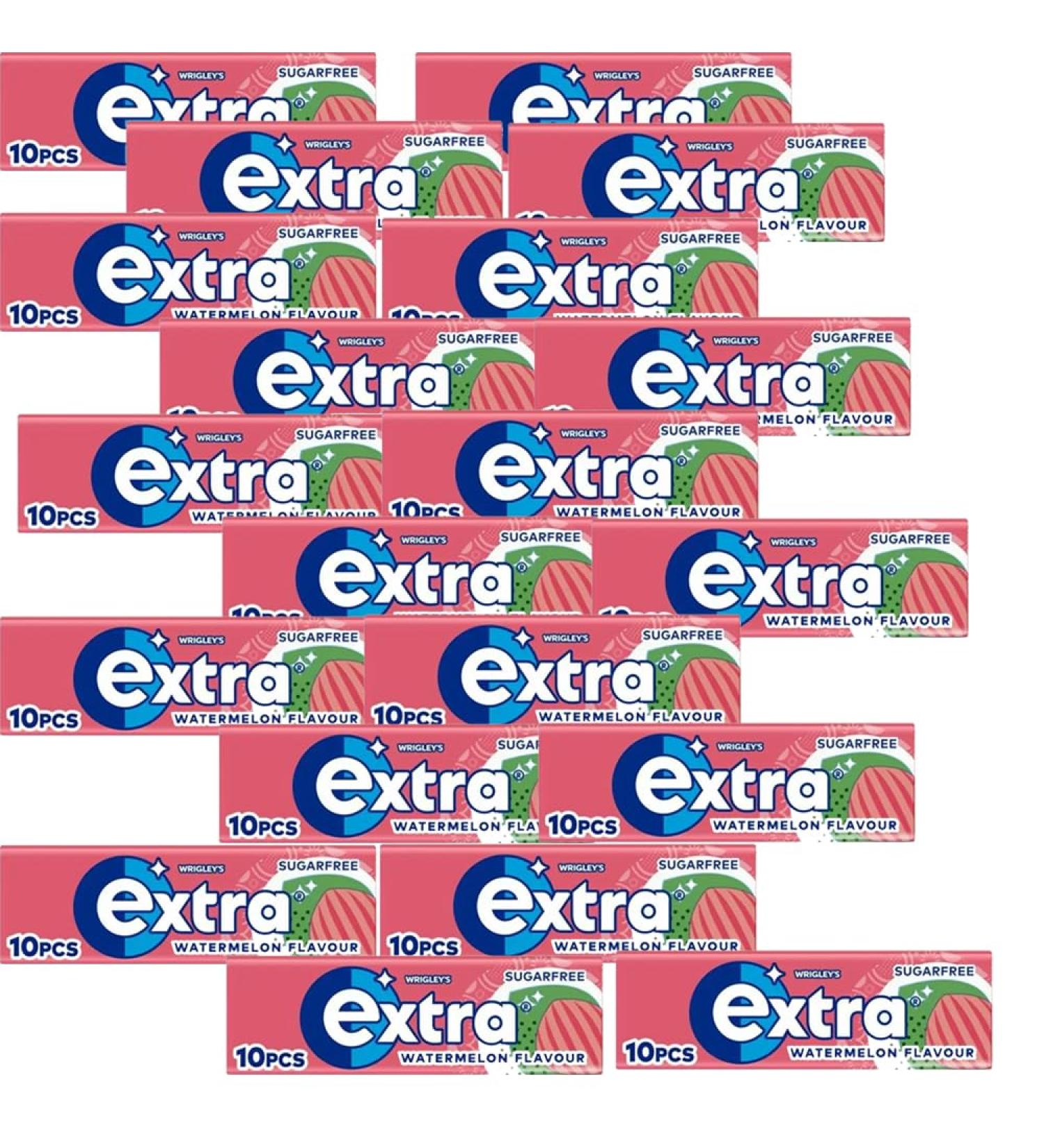 VIMIX Extra Watermelon Flavour Sugar Free Chewing Gum 10 Pieces 14g - Watermelon Flavour Sugarfree Chewing Gum with Sweeteners (20 Packs)
