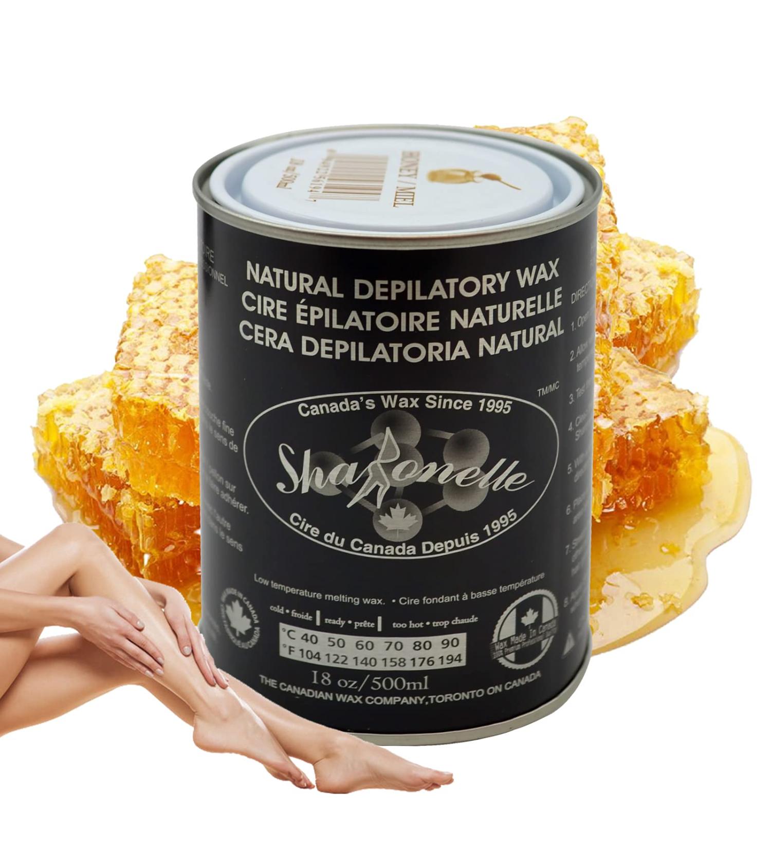 Sharonelle Soft Wax All Purpose Hair Removal Natural Depilatory Canned Wax for Sensitive Skin Canada-Made Melting Wax in Black color Canned Package (1PC Honey) 500 ml (Pack of 1) Honey - Buy Online on GoSupps.com