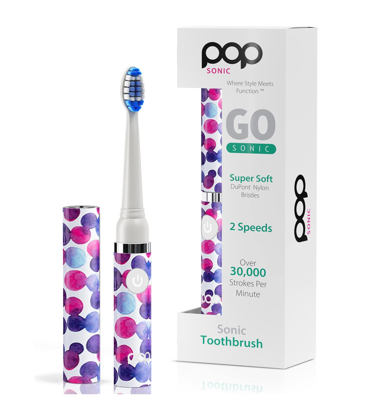 Buy Pop Sonic Electric Toothbrush (Purple Bubble) - Portable Kids Toothbrush with 2 Speeds & 30 000 Strokes/Minute - DuPont Bristles Travel-Friendly & Battery Operated - Buy Online on GoSupps.com