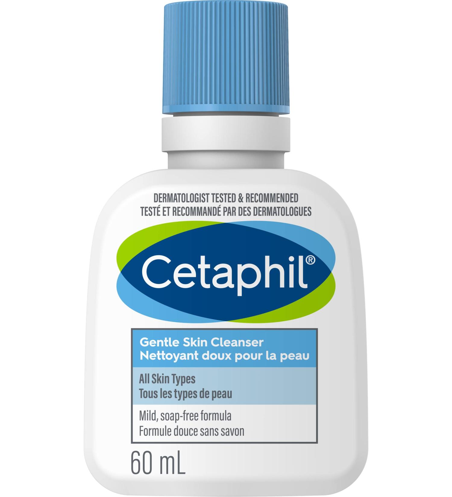 Cetaphil Gentle Skin Cleanser 59ml | Hydrating Face Wash & Body Wash | Ideal for Sensitive Dry Skin | Non-Irritating | Fragrance-Free | Dermatologist Recommended 60 ml (Pack of 1) Gentle Skin Cleanser - Buy Online on GoSupps.com