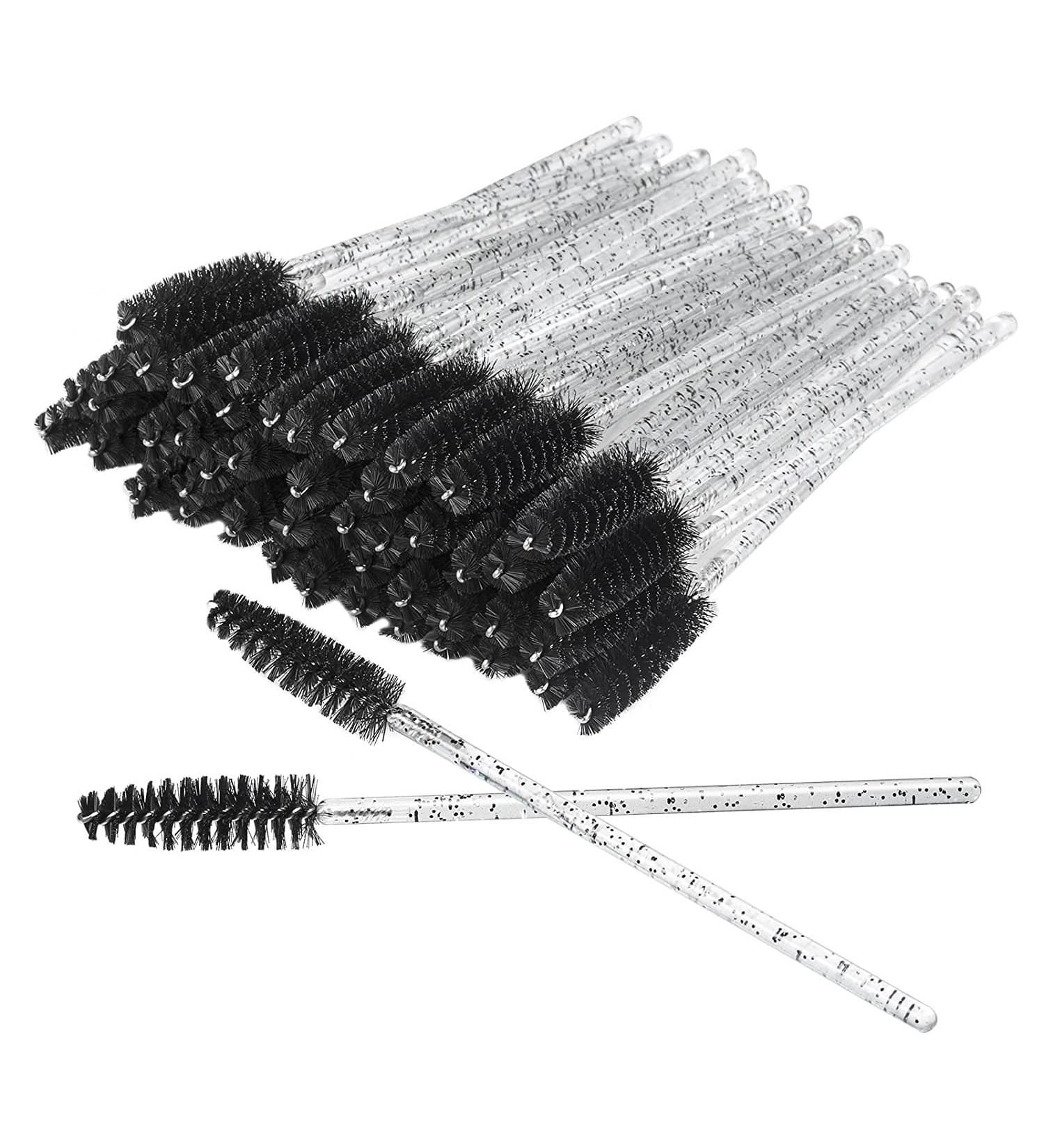 50 Pieces Disposable Eyelash Brushes Mascara Wands Eyebrow Applicator Cosmetic Makeup Brush Tool Kits (Crystal Black) - Buy Online on GoSupps.com