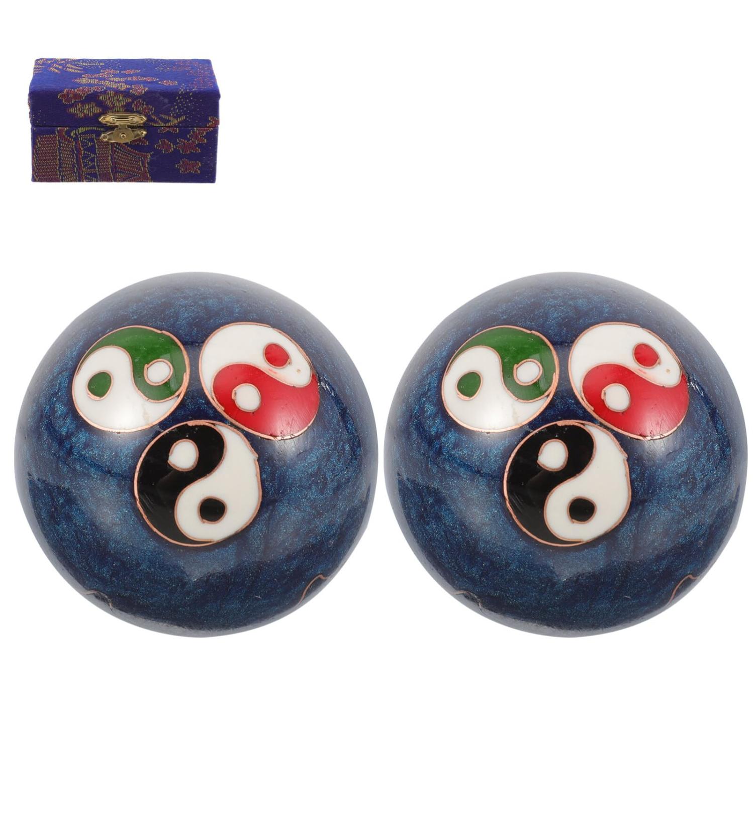 Lurrose Hand Surface Massage Balls - Chinese Baoding Balls for Stress Relief & Finger Exercise - Metal Handball Fitness - Buy Online on GoSupps.com