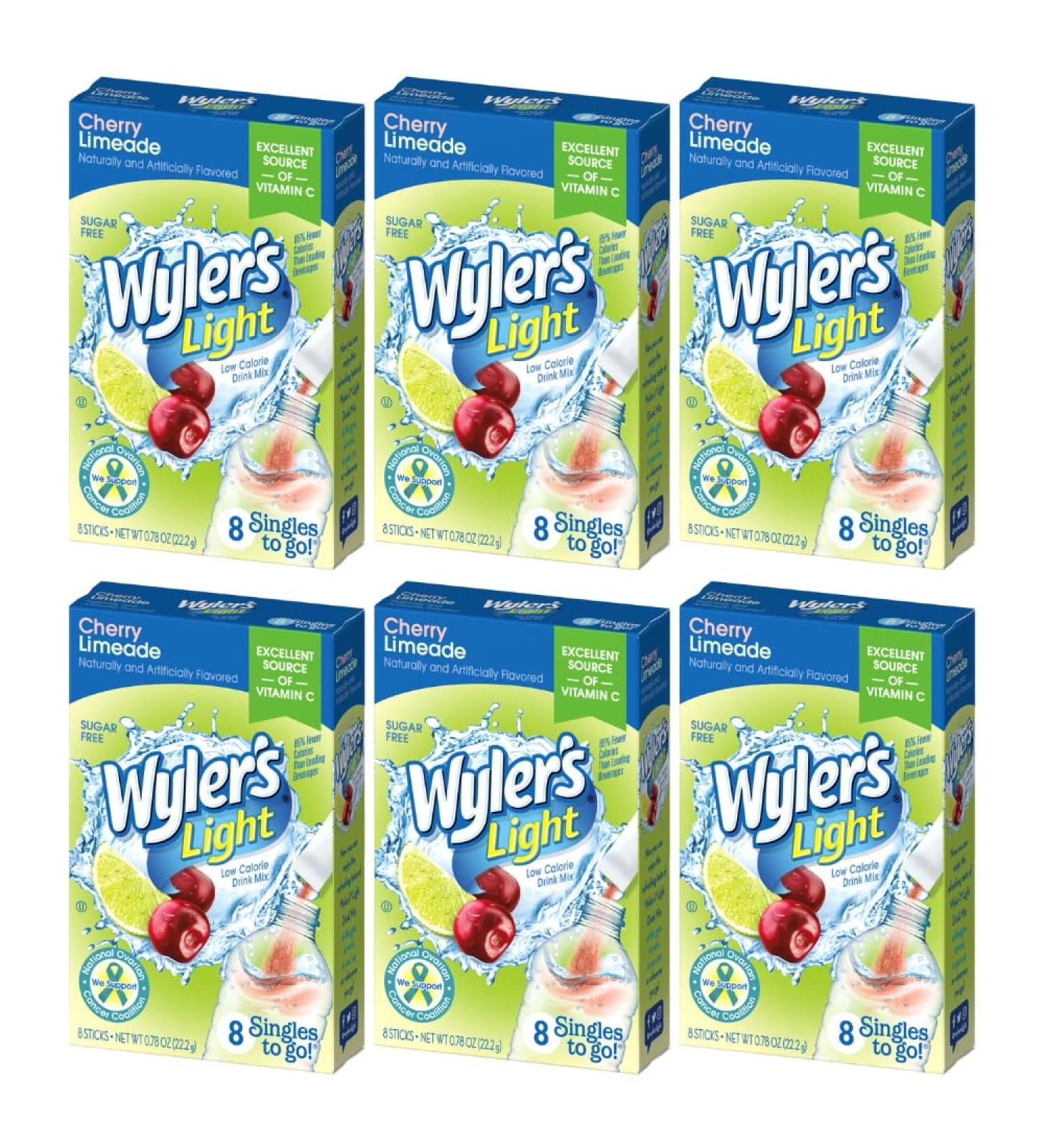 Wyler's Cherry LIMEADE Singles to Go 6-Boxes (8 Packets Each Box) - Buy Online on GoSupps.com