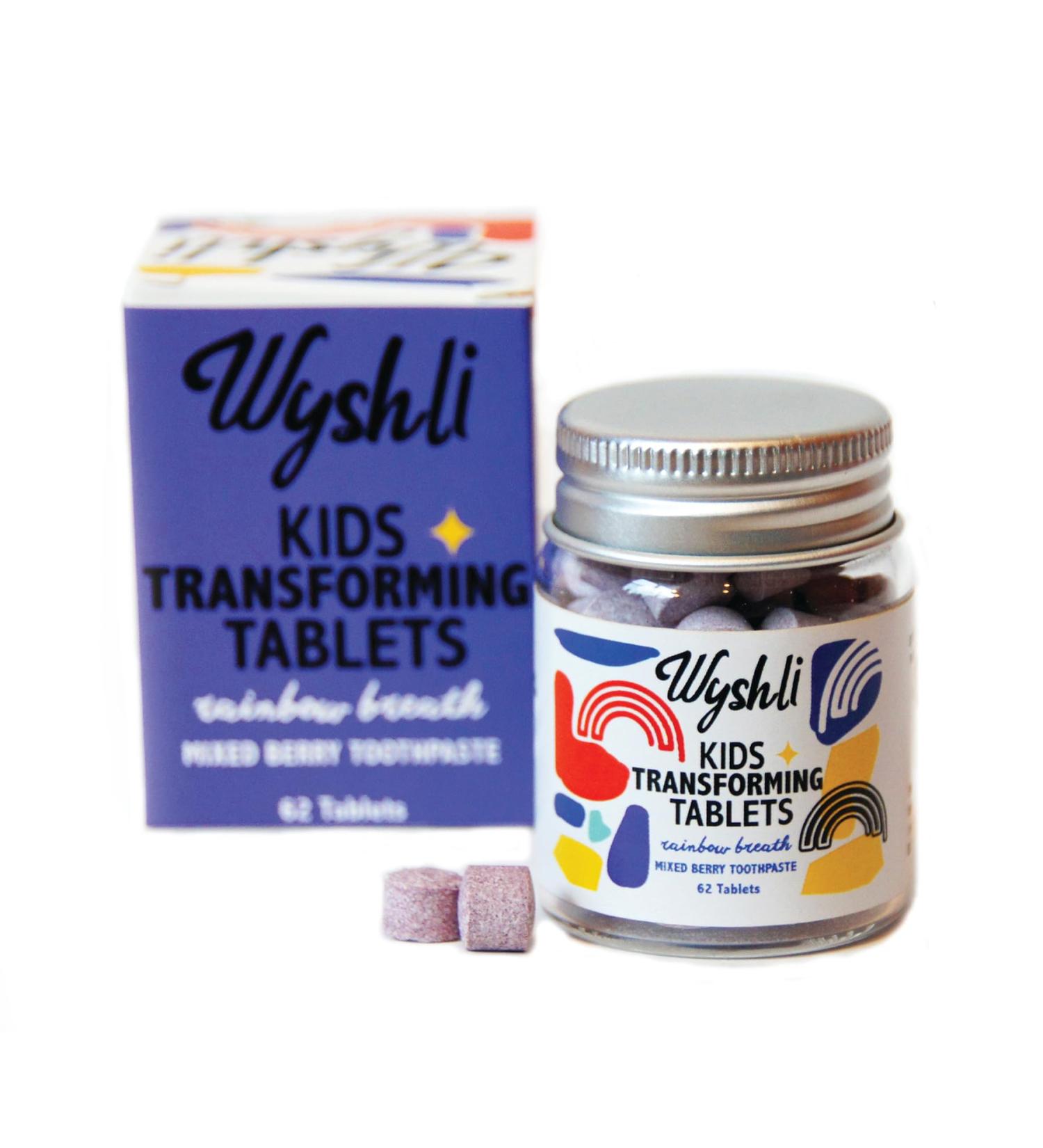 Buy Eco-Friendly Transforming Toothpaste Tablets for Kids - Rainbow Breath (Mixed Berry) - 62 Plastic-Free Tablets | No Artificial Flavorings or SLS - Buy Online on GoSupps.com