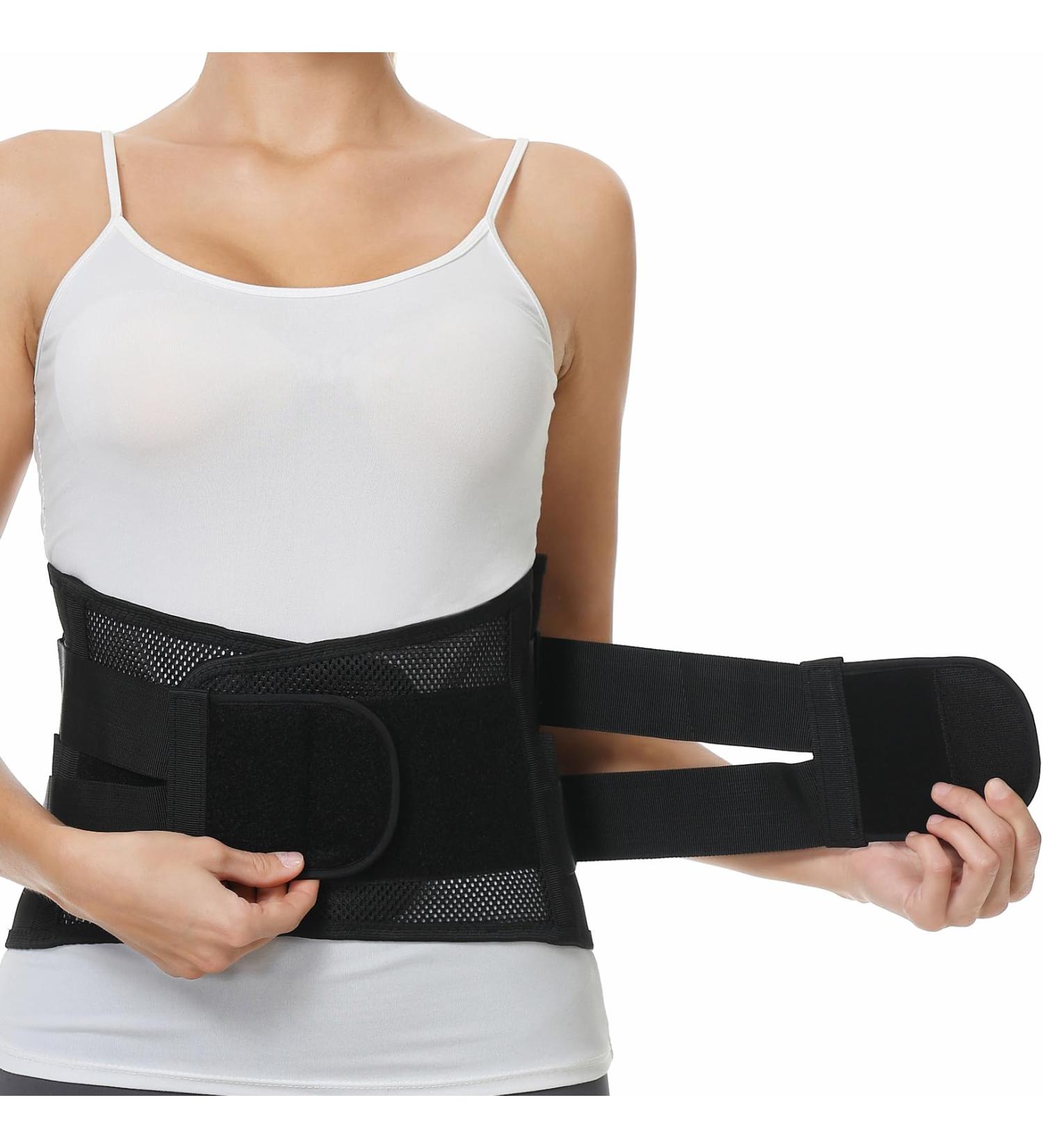 NeoTech Care Adjustable Back Support with Double Adjustment Straps - Lumbar & Lower Back Support - Wide Design - Black - Buy Online on GoSupps.com