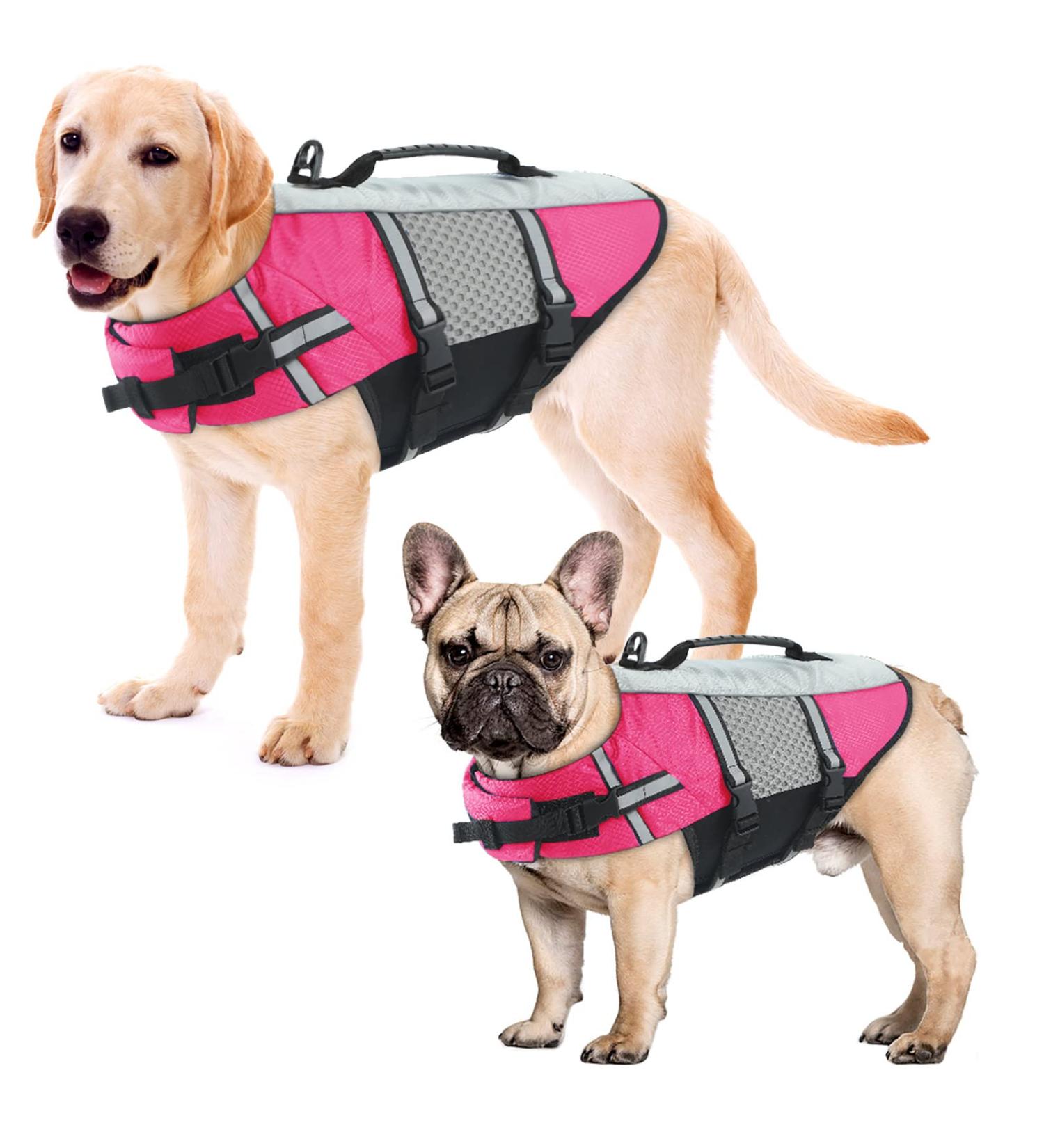 Alagirls Ripstop Dog Lifeline - Small Buoyant Life Preserver & Bathing Suit for Dogs (Pink) | Superior Swim Safety | Size M: 48-58cm - Buy Online on GoSupps.com