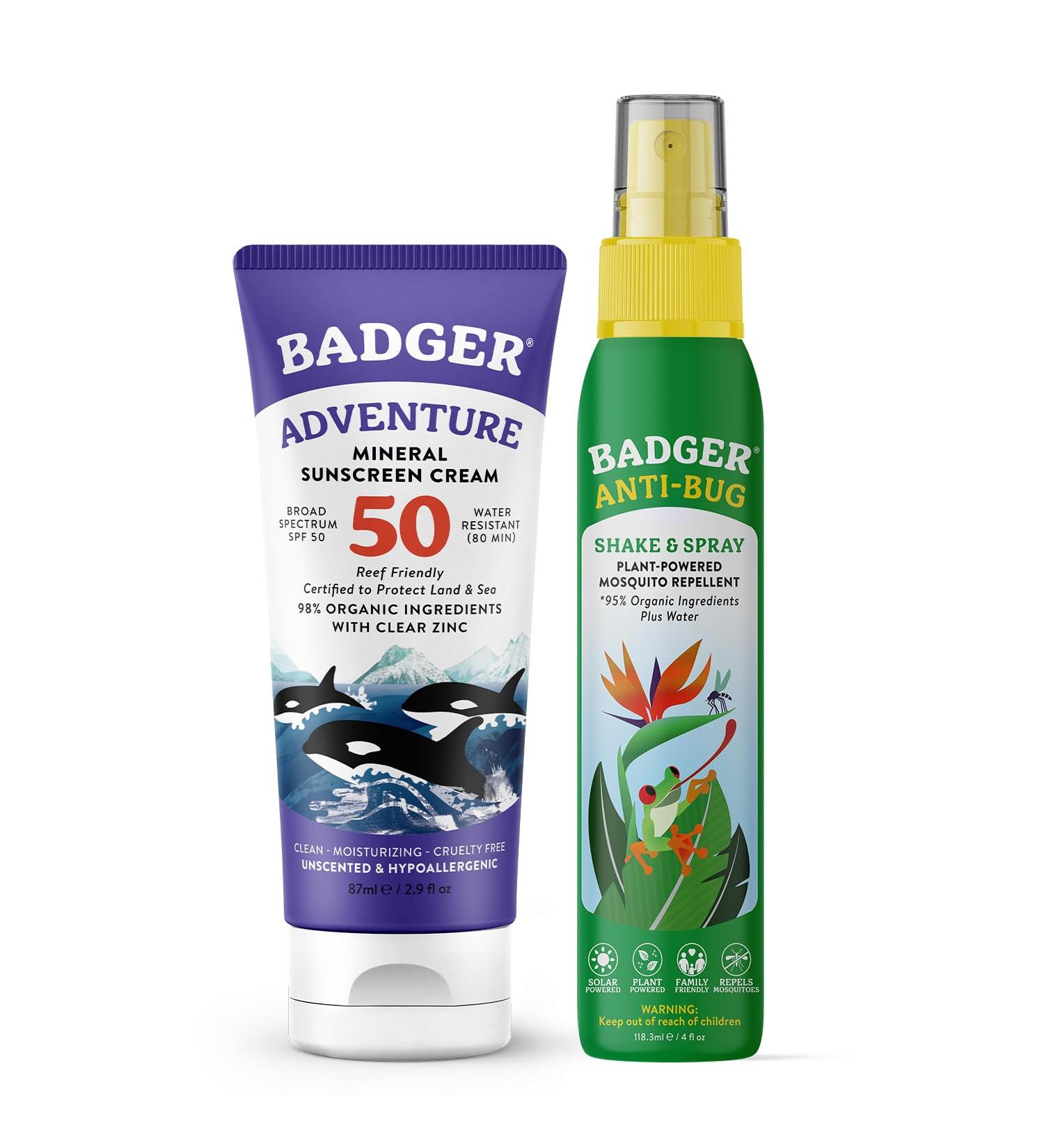 Badger SPF 50 Mineral Sunscreen and Bug Spray - Buy Online on GoSupps.com