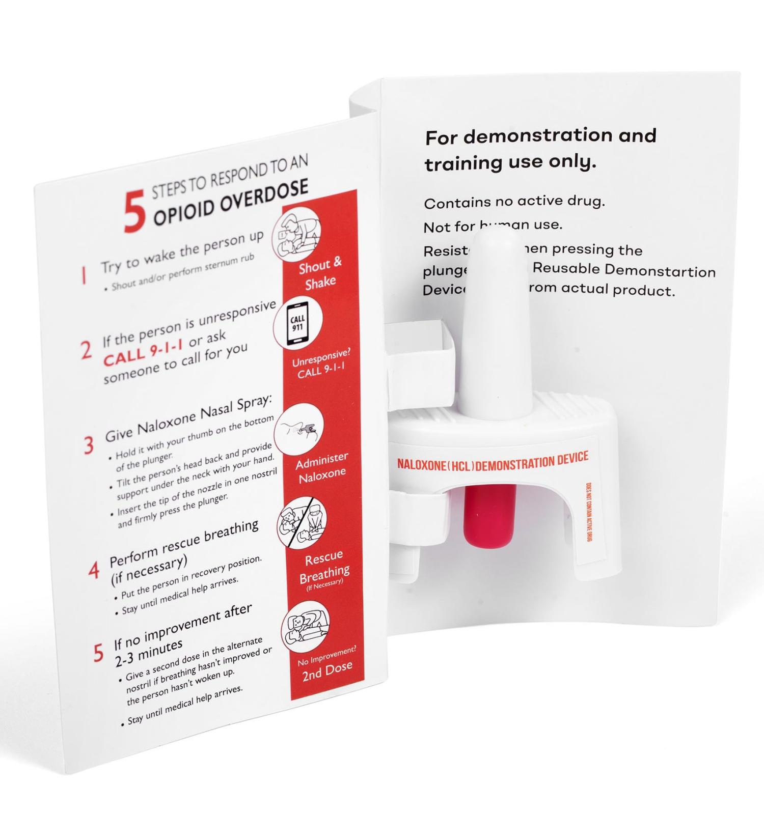 Training Device for Naloxone Nasal Spray | Opioid Overdose First Aid Training | Reusable | 2-Pack with Instructions | No Medication Included - Buy Online on GoSupps.com