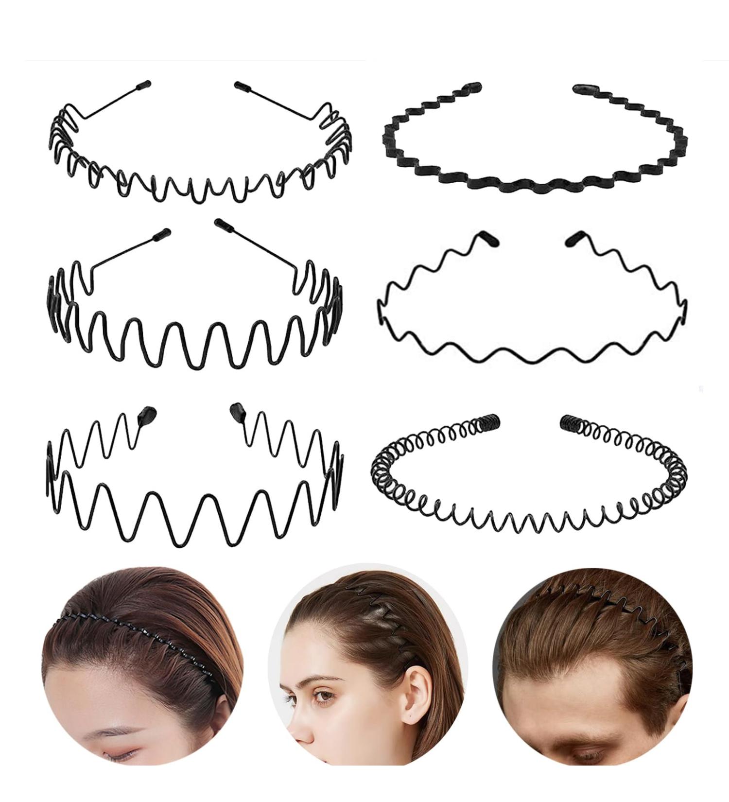 Men's Non-Slip Metal Hair Bands - 6 PCS Set for Outdoor Sports and Everyday Wear - Buy Online on GoSupps.com