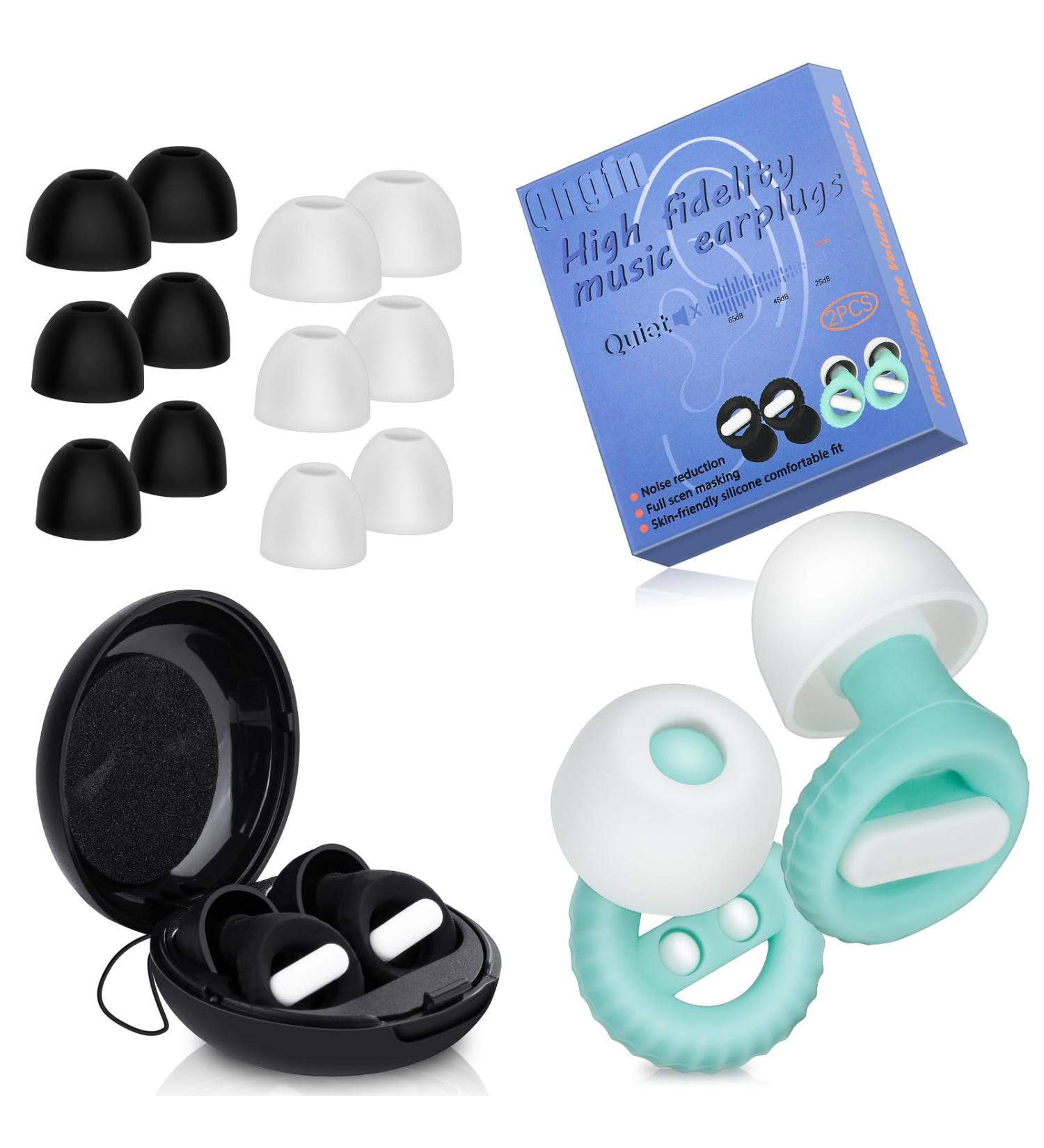 Premium Noise Cancelling Ear Plugs for Sleeping | Soft Silicone High Fidelity Earplugs for Concerts Musicians Festivals Swimming & Work | 2 Pairs 23dB-33dB Noise Reduction - Buy Online on GoSupps.com