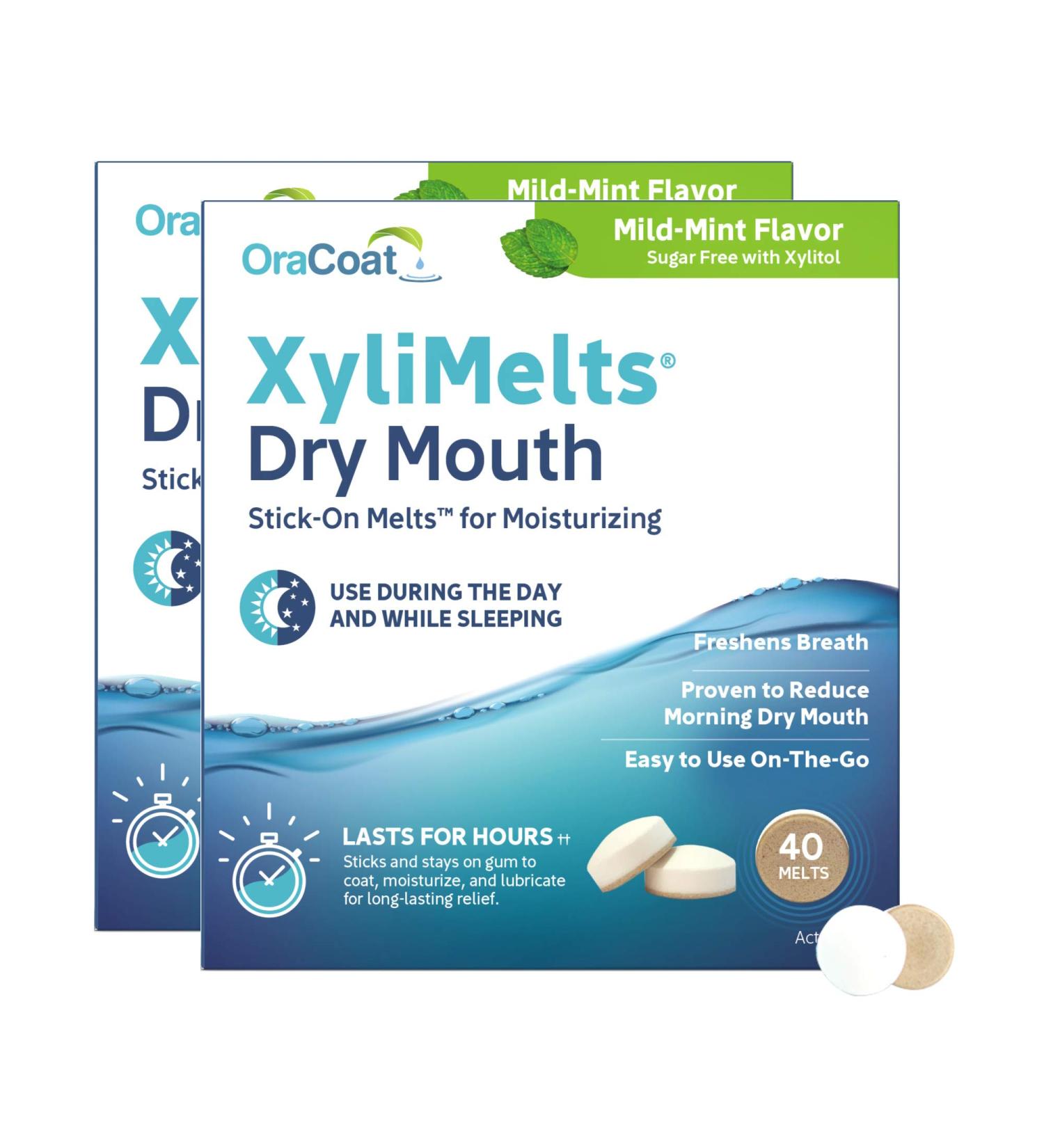 XyliMelts Discs for Dry Mouth Mild Mint 80 ea - Pack of 1 | Fast Relief from Dry Mouth - Buy Online on GoSupps.com