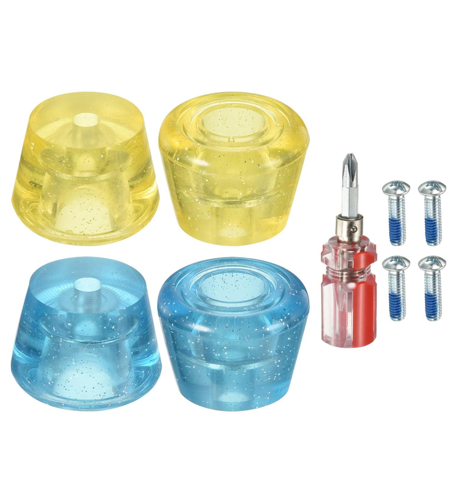 Patikil Roller Skate Toe Stops with Screwdriver | Rubber Brake Stoppers for Accessories Replacement - Blue Yellow - Buy Online on GoSupps.com