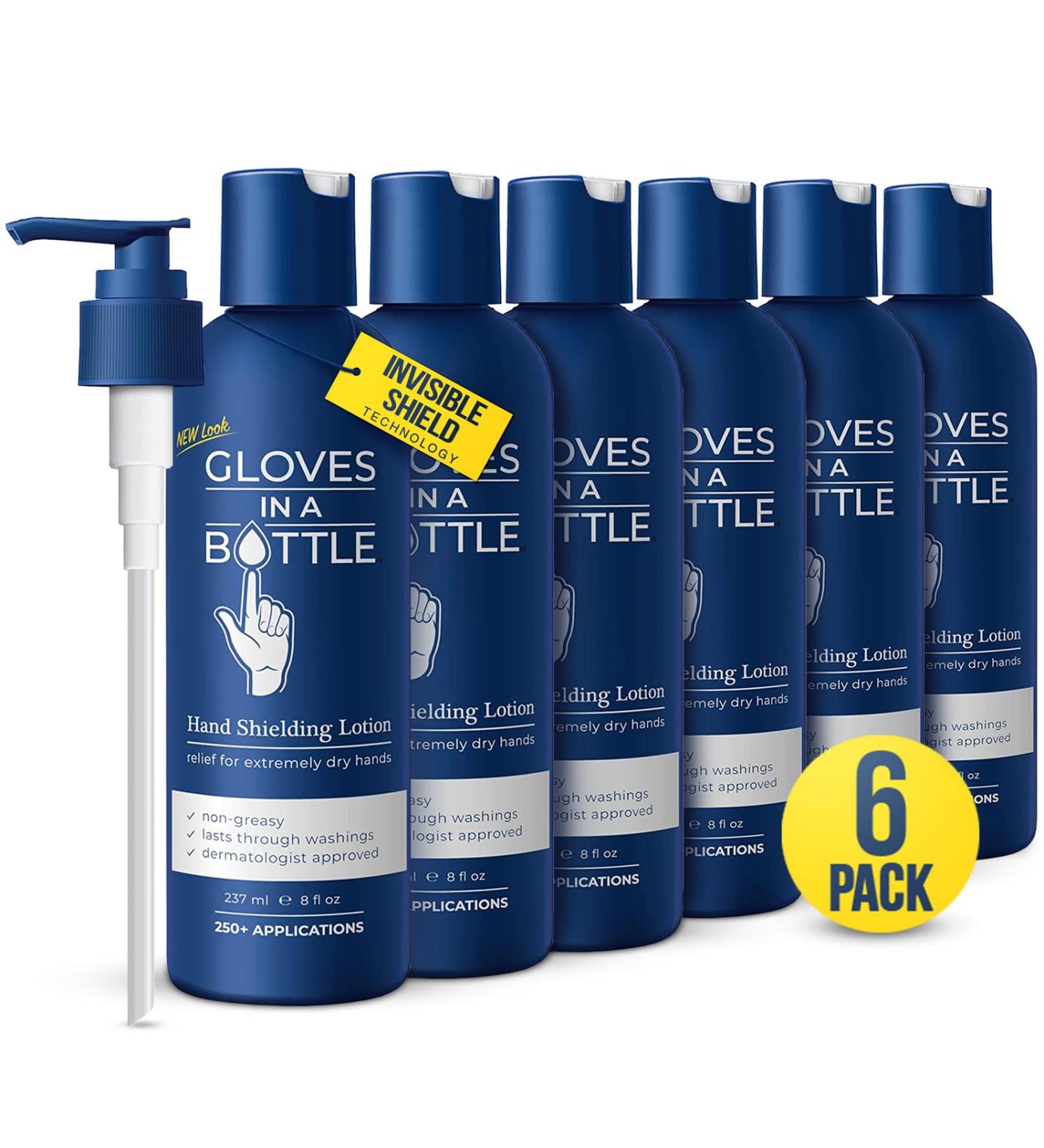 6-Pack Gloves In A Bottle Shielding Lotion with Dispenser for Dry Skin 8 ounce Pack count 6 Gloves In A Bottle - Buy Online on GoSupps.com