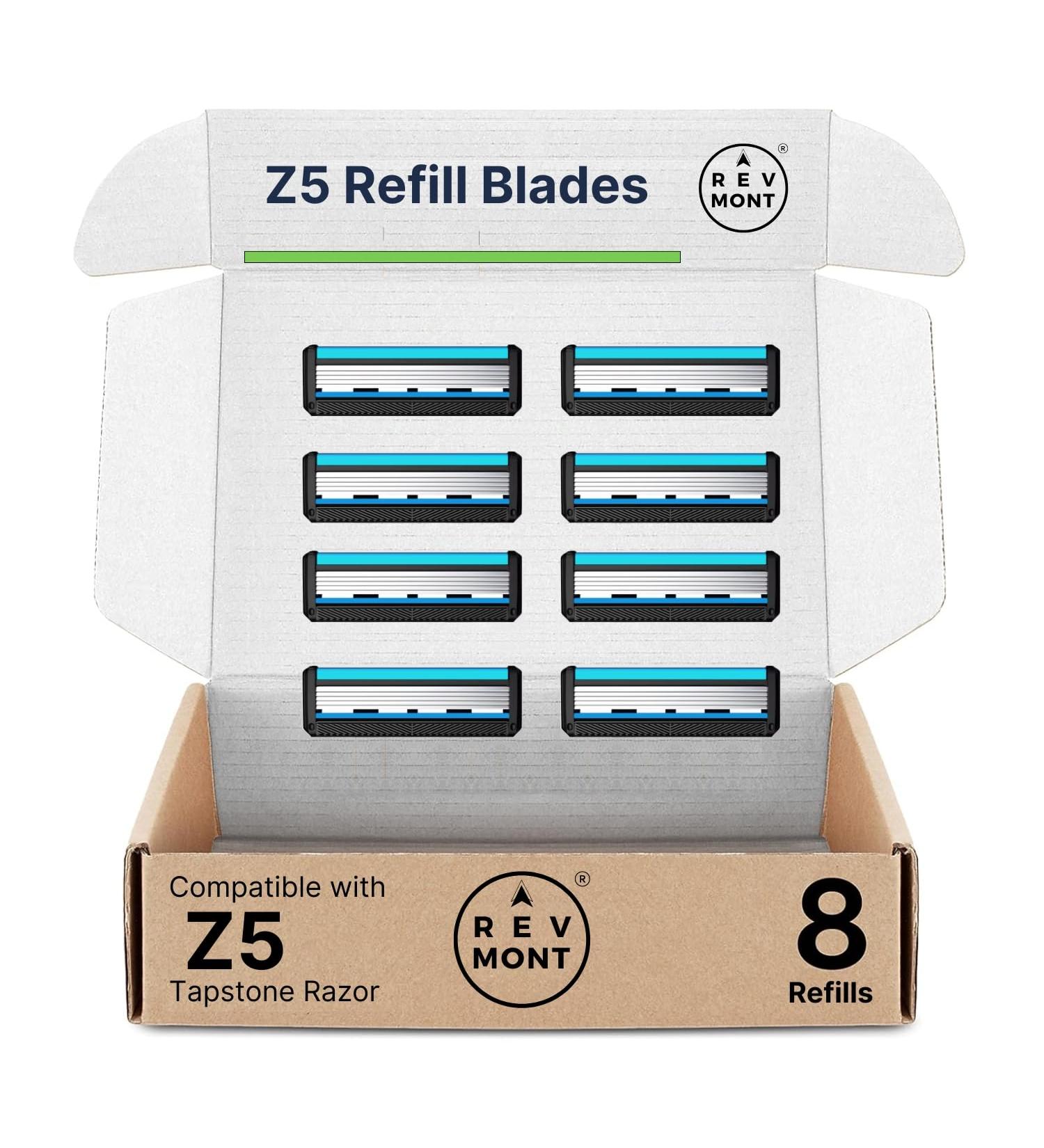 Buy Z5 Refill Blades for RevMont Z5 Razor - 8ct | Replacement Shaving Blades for Men - High-Quality 5-Blade Razor Refills - Buy Online on GoSupps.com