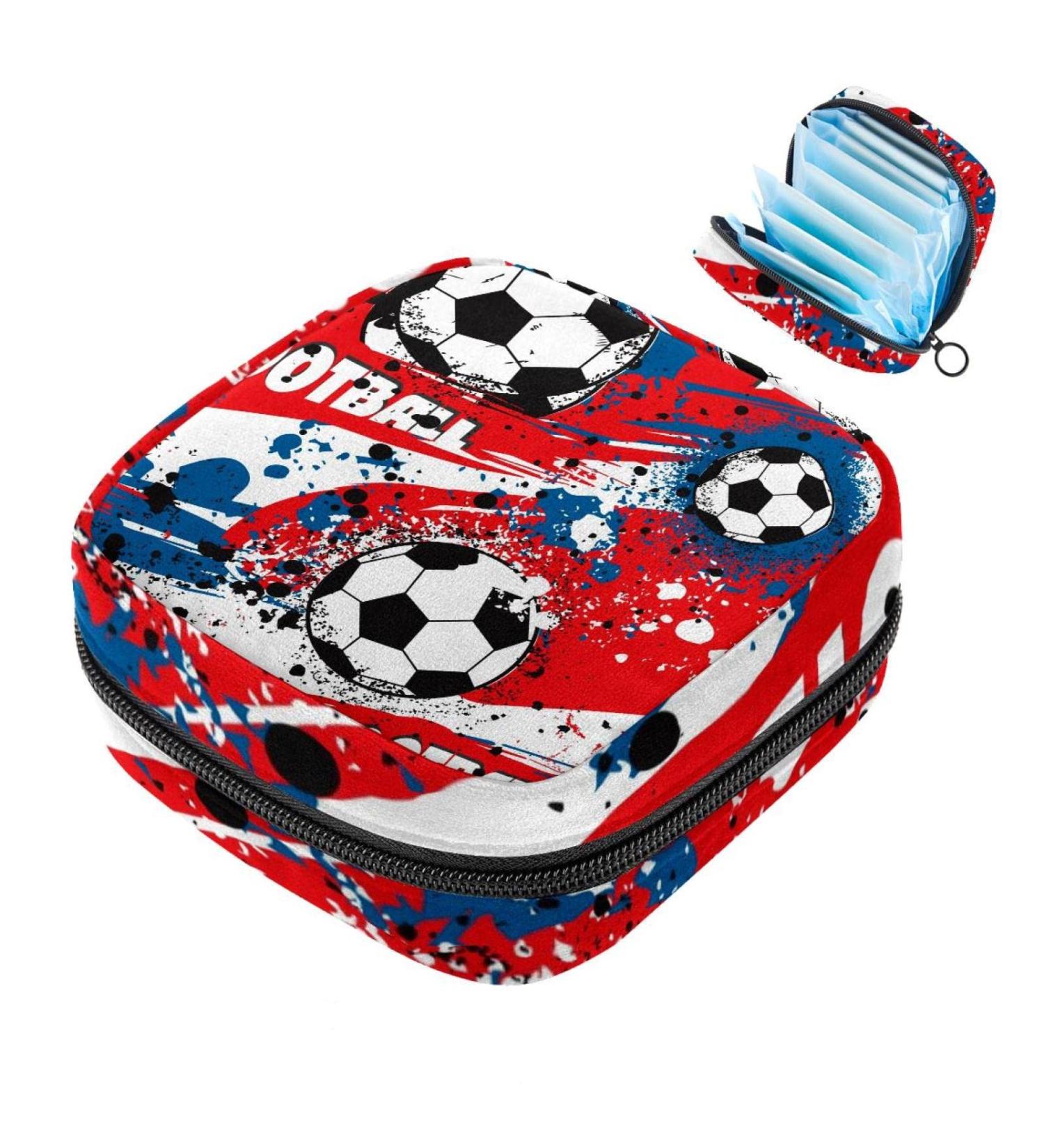 Womens Binding-Ups: Stylish Football Pattern Tampon Storage Bags with Zip Pockets - Multi Functional Ladies Menstrual Bags - Buy Online on GoSupps.com