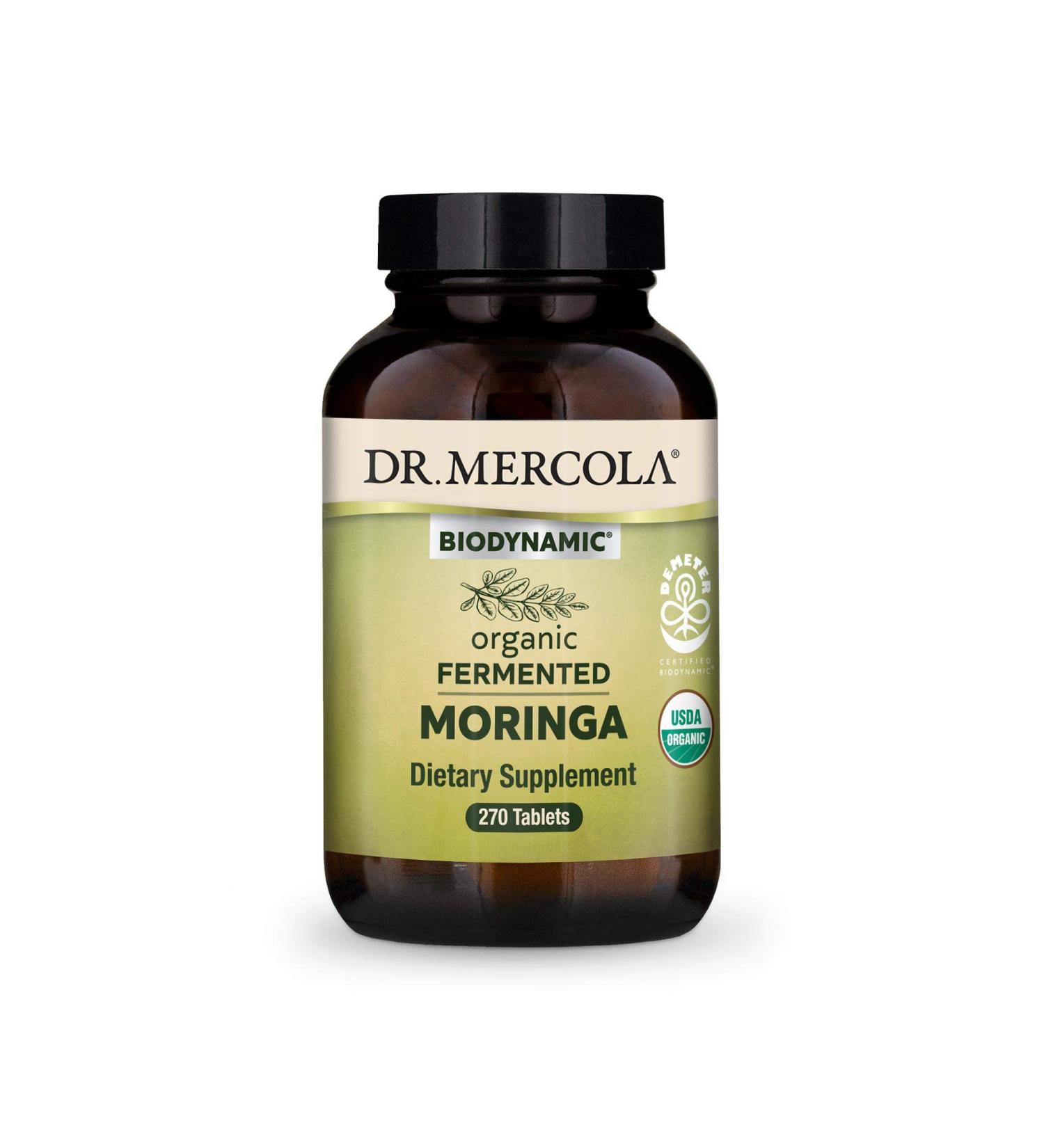 Dr. Mercola Organic Fermented Moringa - 270 Biodynamic Tablets for Natural Wellness - Buy Online on GoSupps.com