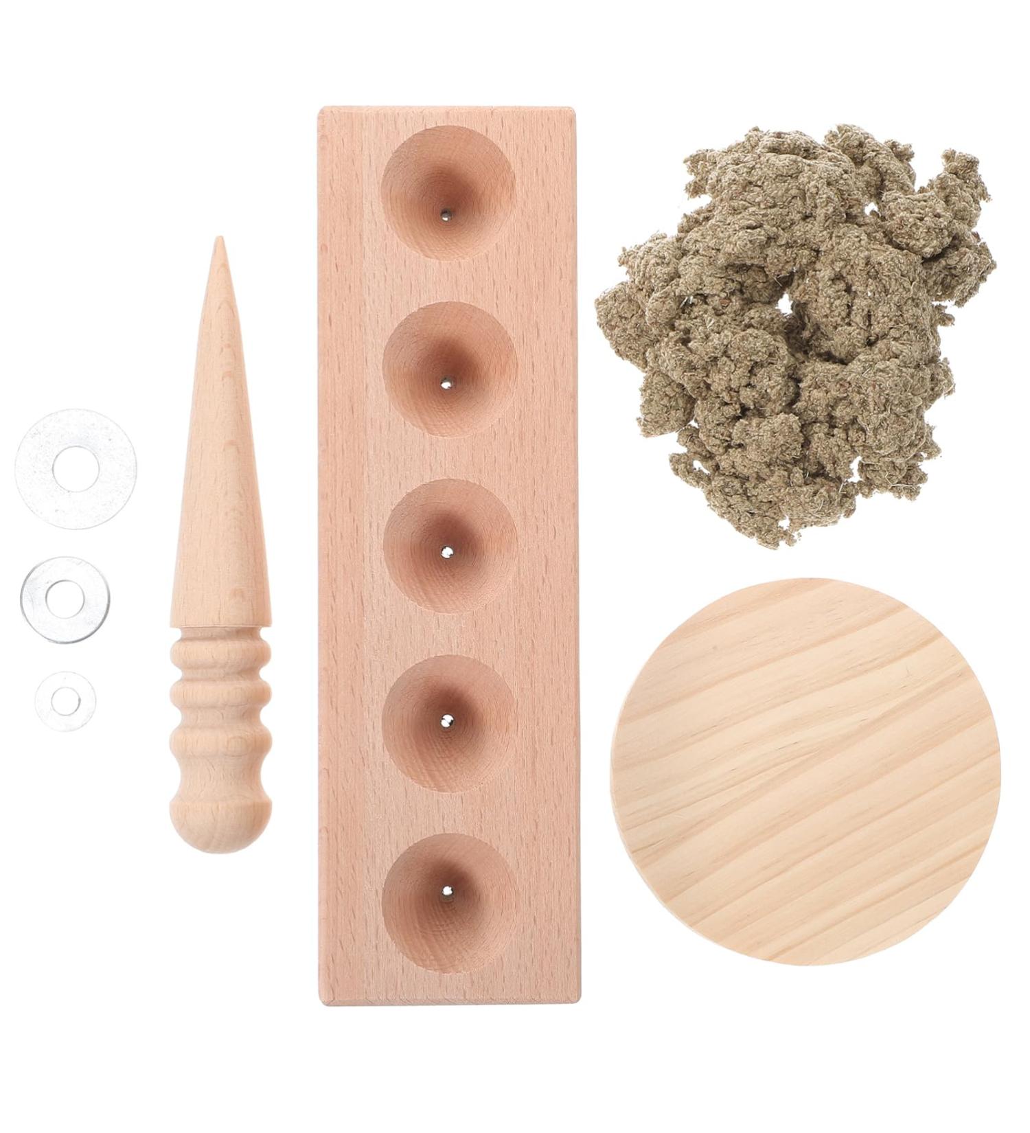 Solustre Wooden Aita Cone Maker Set - DIY Moxa Massage Tool for Home Use - Beech Wood Massage Column - Buy Online on GoSupps.com