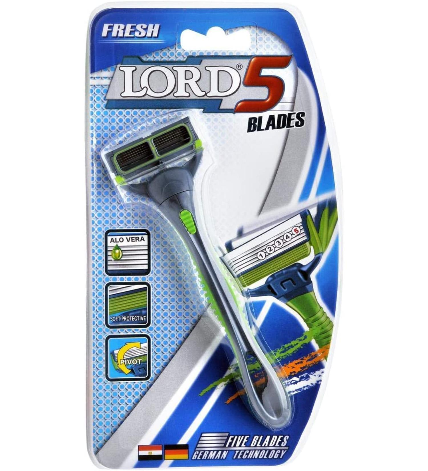 Lord Fresh Razor with 5-Blade Technology Flexible Swiveling - Comes with 2 cartridges - Buy Online on GoSupps.com
