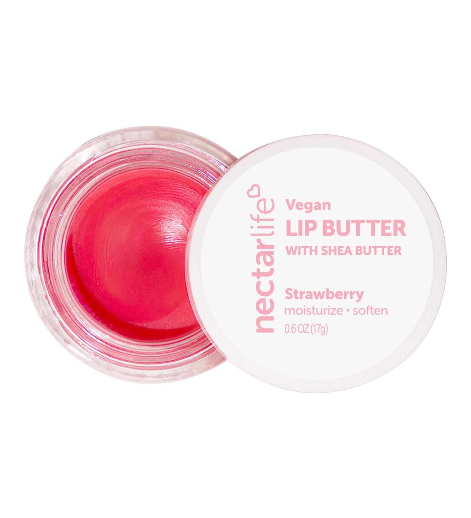 Lip Butter All Natural Vegan Lip Balm Conditioning Lip Butter Gift for Women and Girls (Sweet Strawberry)