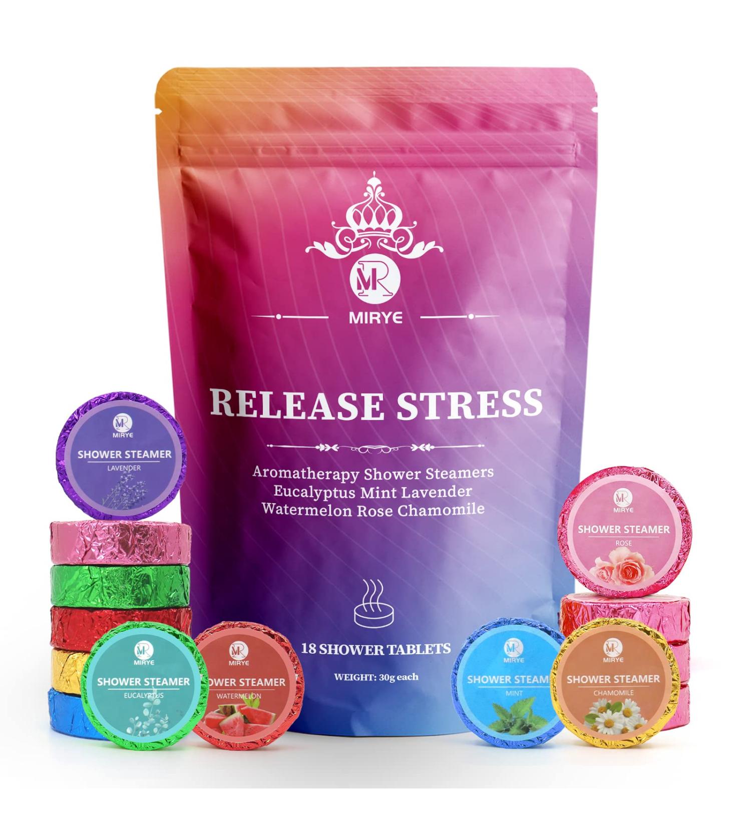 MR MIRYE Shower Steamers - Organic Aromatherapy with Essential Oils - 18-Pack Shower Bombs for Women & Men - Chamomile Rose Lavender Mint Watermelon Eucalyptus - Great Christmas & Birthday Gift - Buy Online on GoSupps.com
