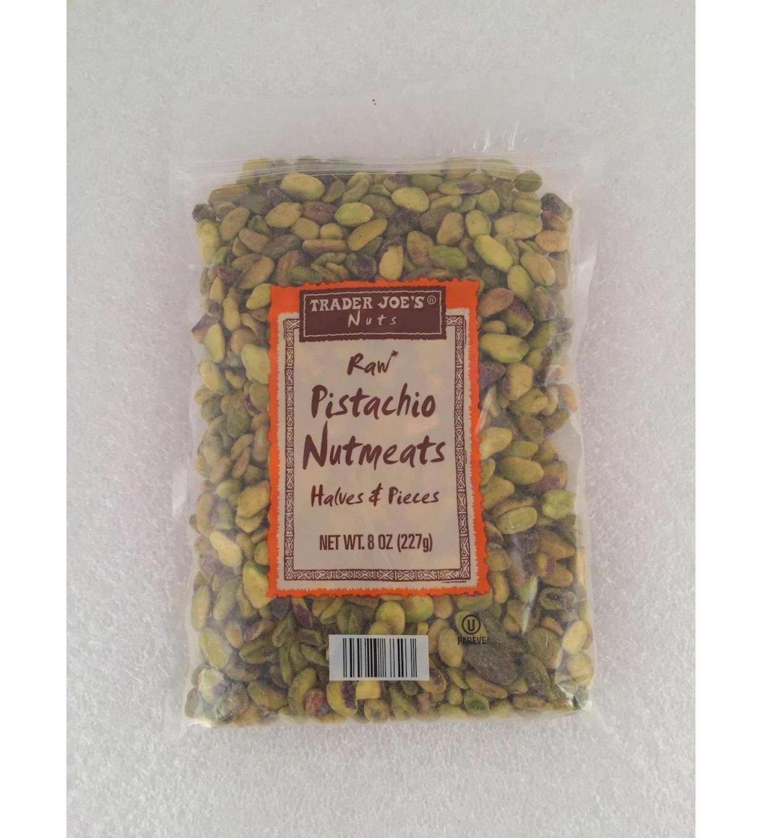Trader Joe's Raw Pistachio Nutmeats Halves and Pieces (8oz Packaging)