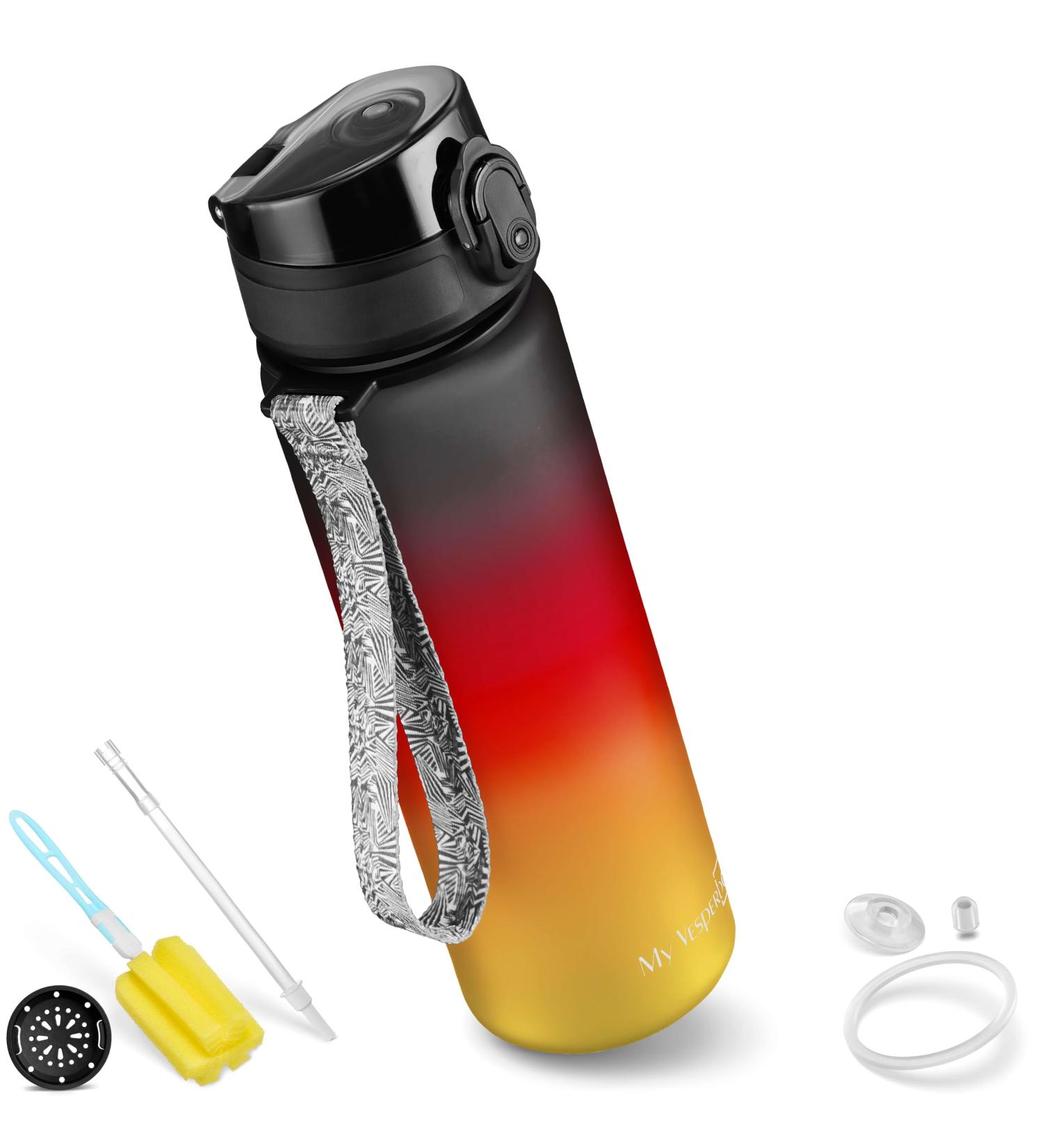 My Vesperbox Minny Leak Proof Kids Water Bottle with Straw or Strainer 350ml 500ml 750ml BPA Free Lightweight Water Bottle for Kindergarten School (Green Light Green Black 750ml) - Buy Online on GoSupps.com
