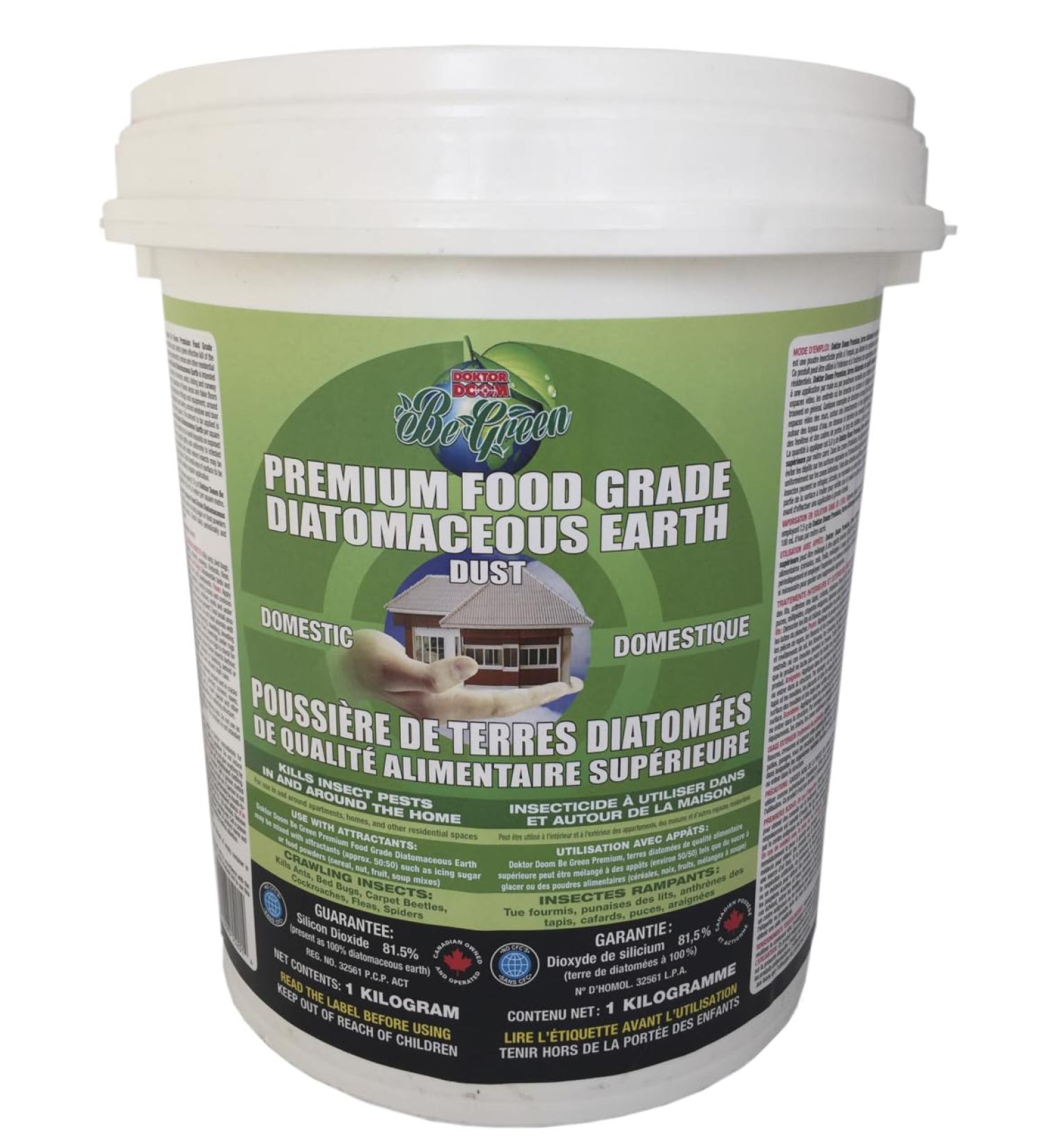 Doktor Doom Premium Food Grade Diatomaceous Earth Dust Made in Canada 1 kg 1kg - Buy Online on GoSupps.com