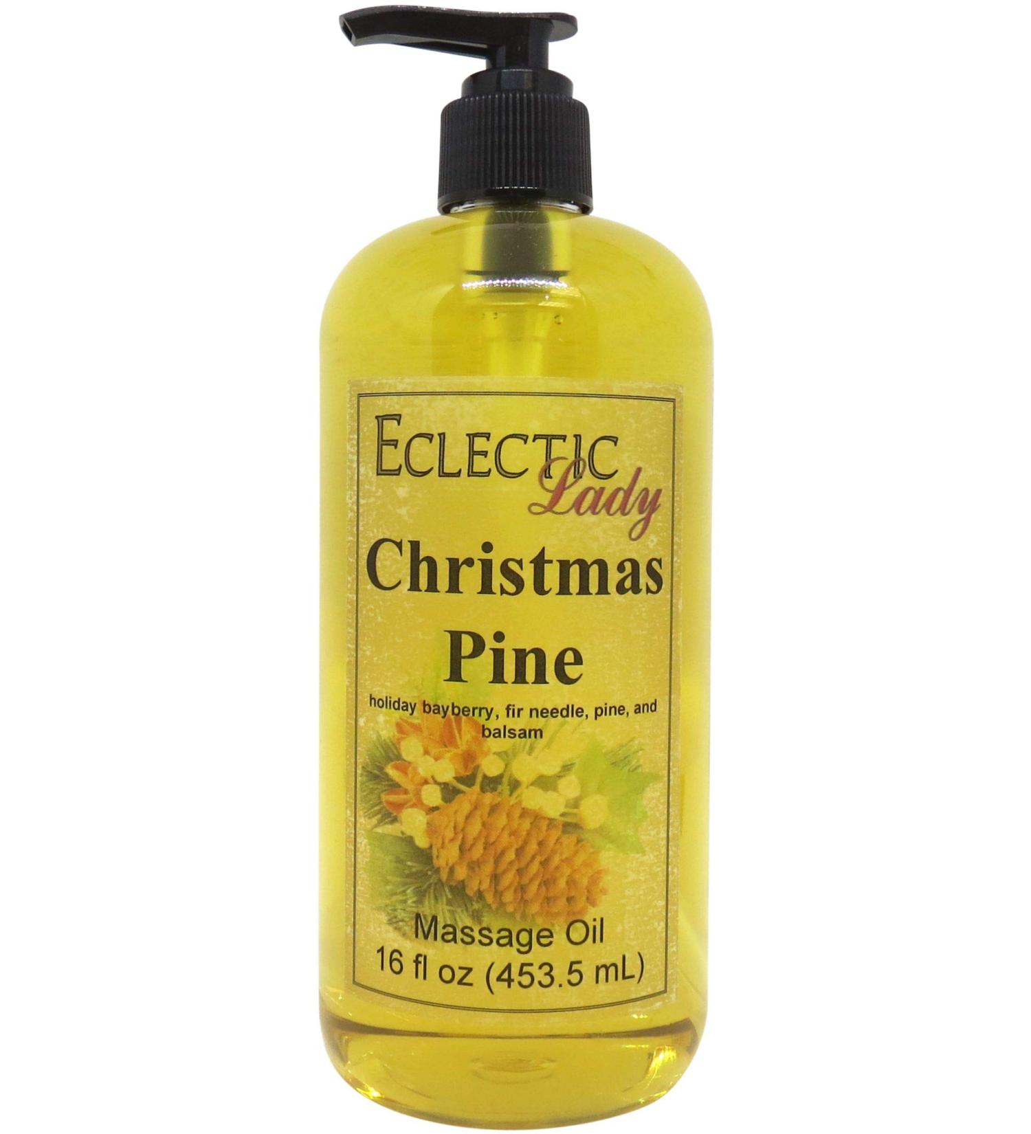 Christmas Pine Massage Oil 16 oz With Sweet Almond Oil and Jojoba Oil Preservative Free Perfect for Aromatherapy and Relaxation 16 Ounce - Buy Online on GoSupps.com