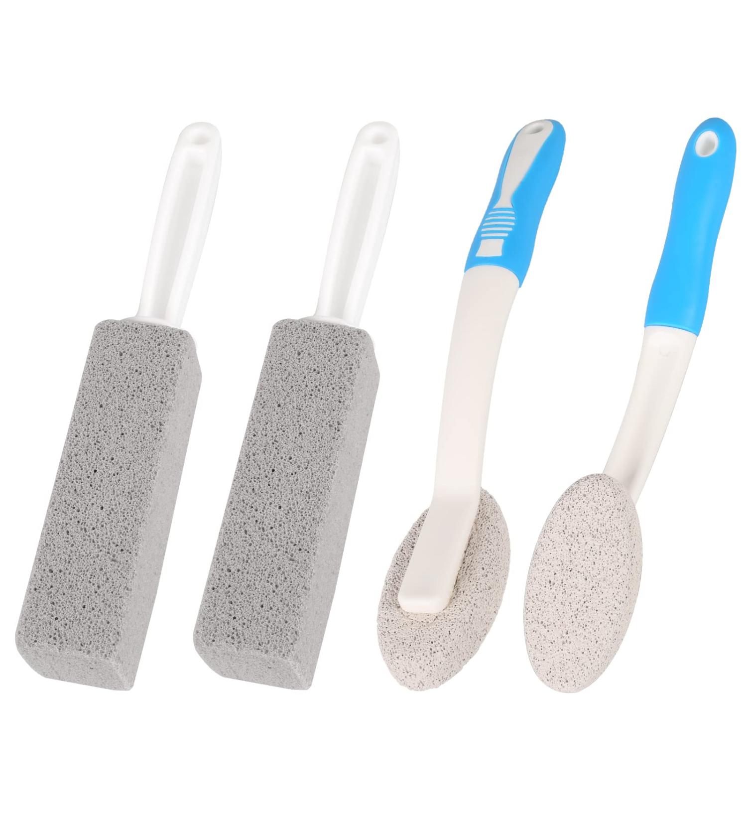 Nacaikj 4PCs Pumice Stone Cleaning Set - Toilet Cleaner with Handle Hard Water Ring Remover for Sink Pool & Kitchen - Buy Online on GoSupps.com