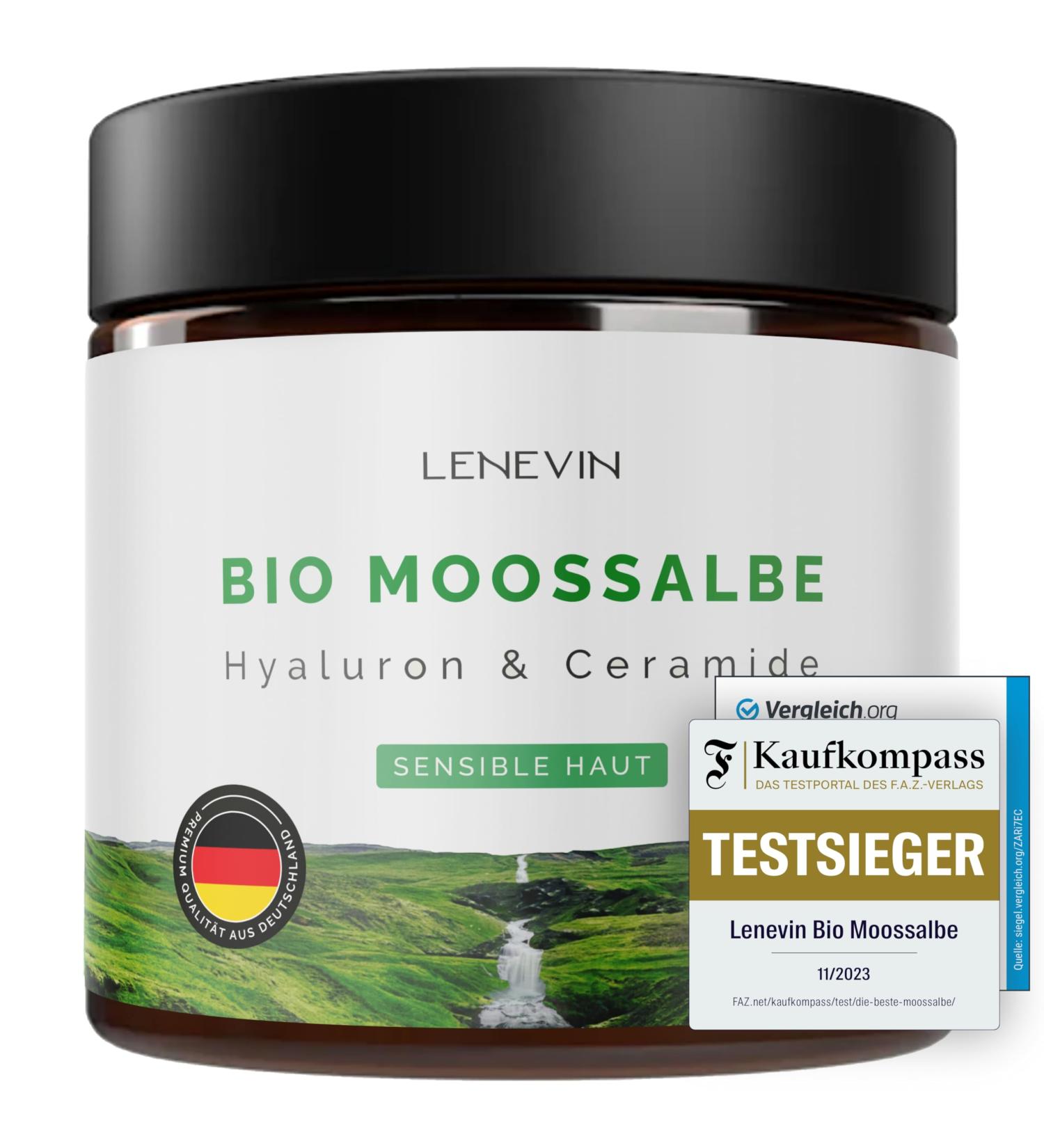 Lenevin Organic Cream with Foam Against Wrinkles - BEST PRODUCT F.A.Z. Guide 23 & Vergleich.org 22/23 - Natural Cosmetics 4% Icelandic Moss Hyaluron Ceramides Made in Germany Vegan - Buy Online on GoSupps.com