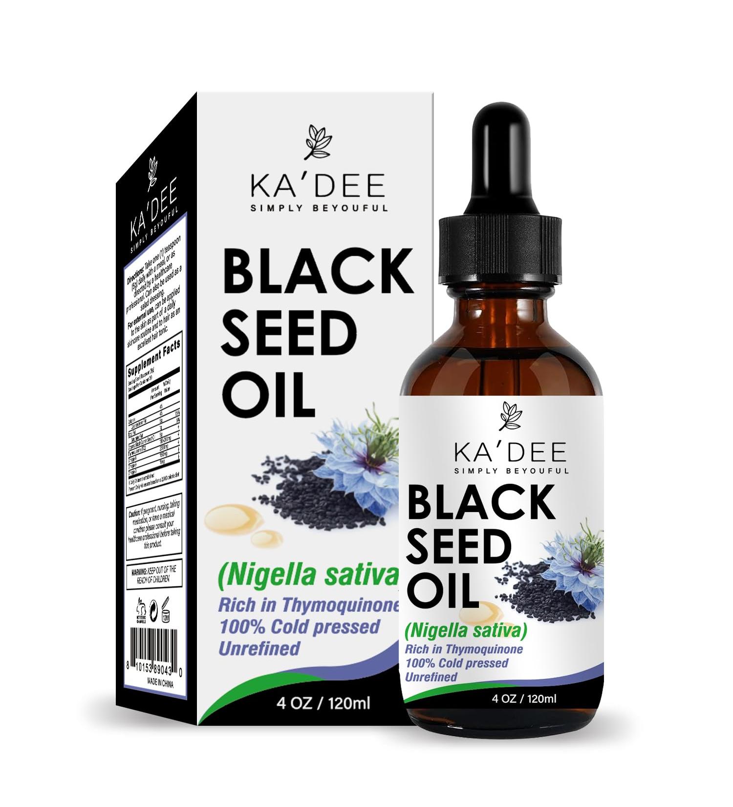 Ka Dee Black Seed Oil 4 oz - 100% Cold Pressed Unrefined & Rich in Thymoquinone | Global Shipping - Buy Online on GoSupps.com