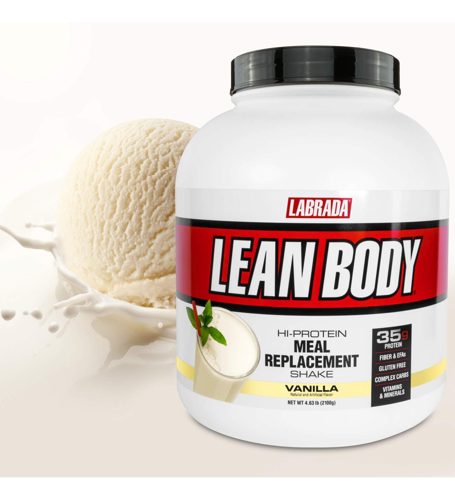 GoSupps.com - Labrada Nutrition Lean Body Hi-Protein Meal Replacement Shake Vanilla 4.63 lbs (2100 g) - Buy Online on GoSupps.com
