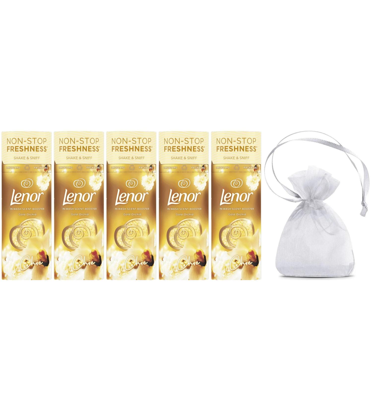 Lenor Laundry Perfume in-Wash Scent Booster Beads 176gr Gold Orchid Scent 5Pk + Our Gift for You: Organza Small Bag - Buy Online on GoSupps.com