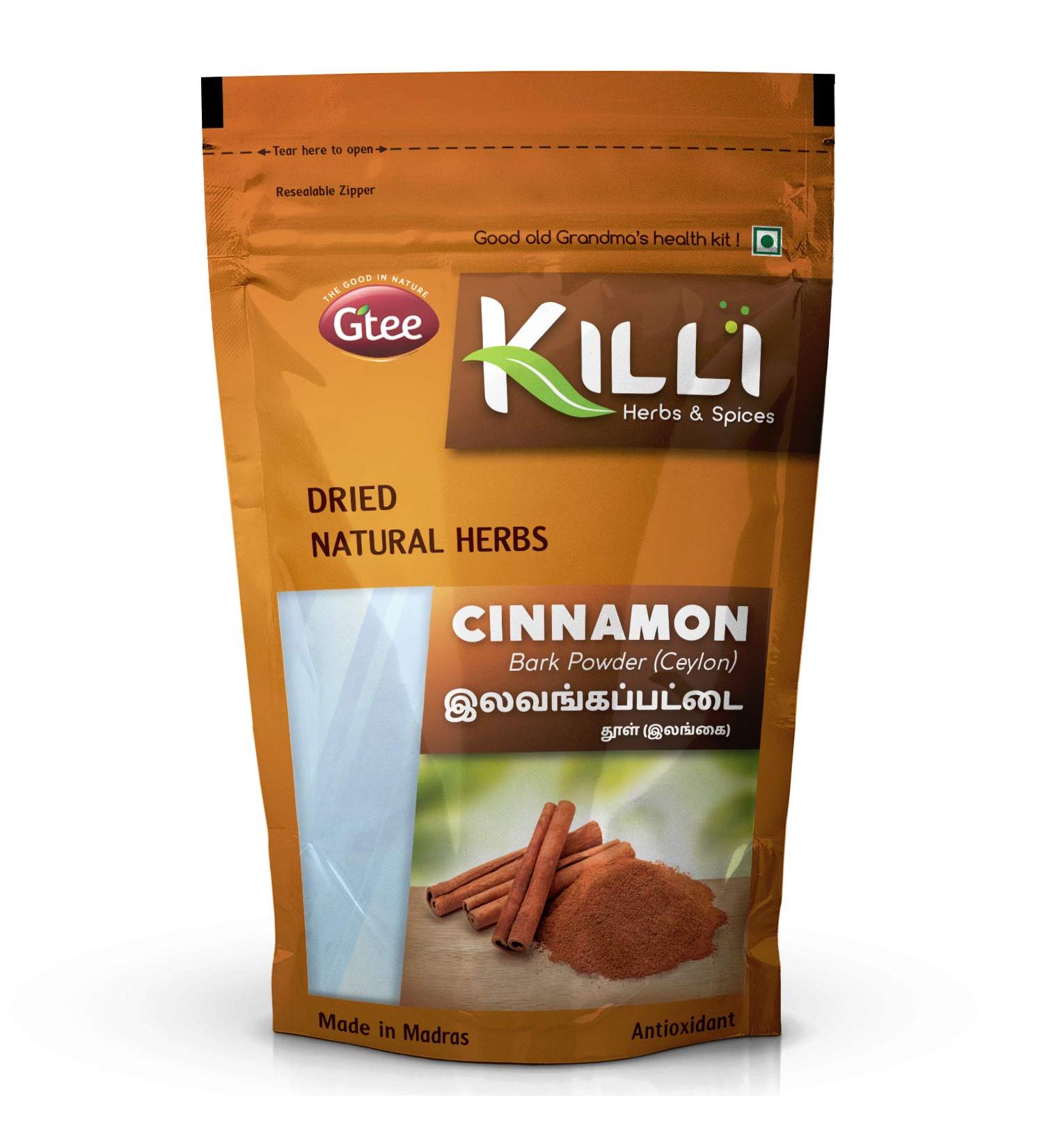 KILLI Ceylon Cinnamon | Lavanga Pattai | Dalchini Bark Powder 100g - Buy Online on GoSupps.com