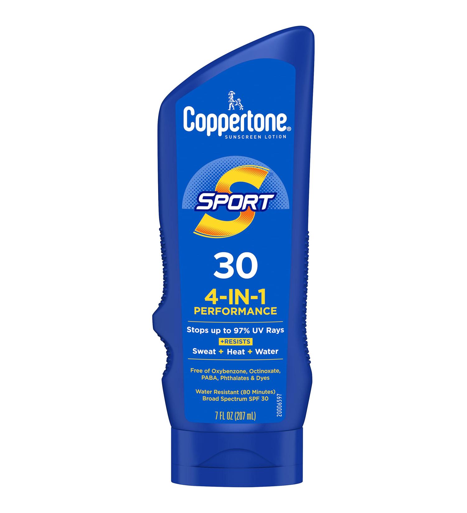 Coppertone SPORT Sunscreen SPF 30 Lotion, Water Resistant Body Sunscreen 7 Fl Oz (Pack of 1) - Buy Online on GoSupps.com