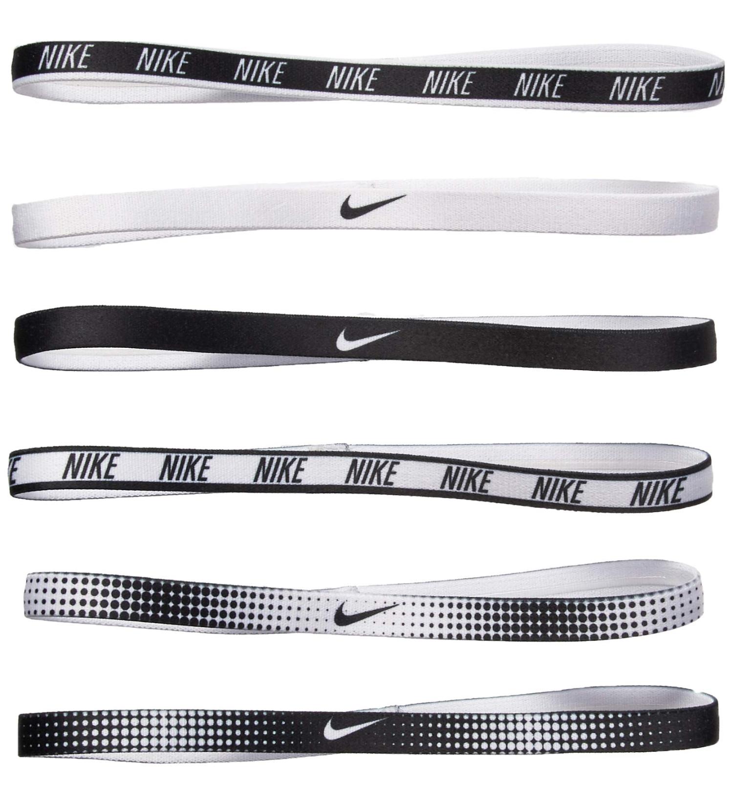Nike Women's Printed Headbands Assorted 6PK White/Black Size One Size