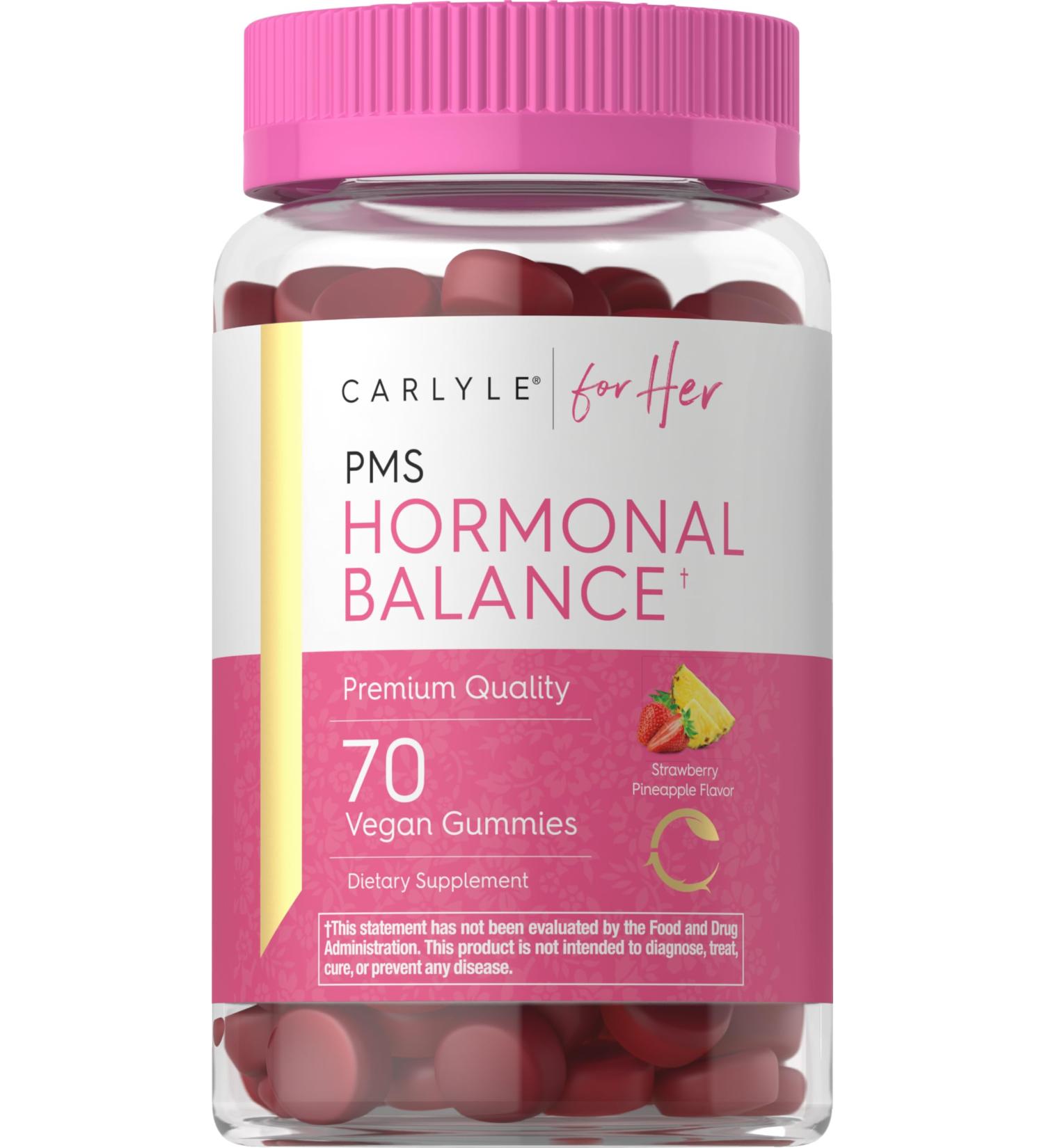 Carlyle Hormonal Balance for Women | PMS Relief Supplement | 70 Vegan Gummies | Non-GMO Gluten Free with Iron - Buy Online on GoSupps.com
