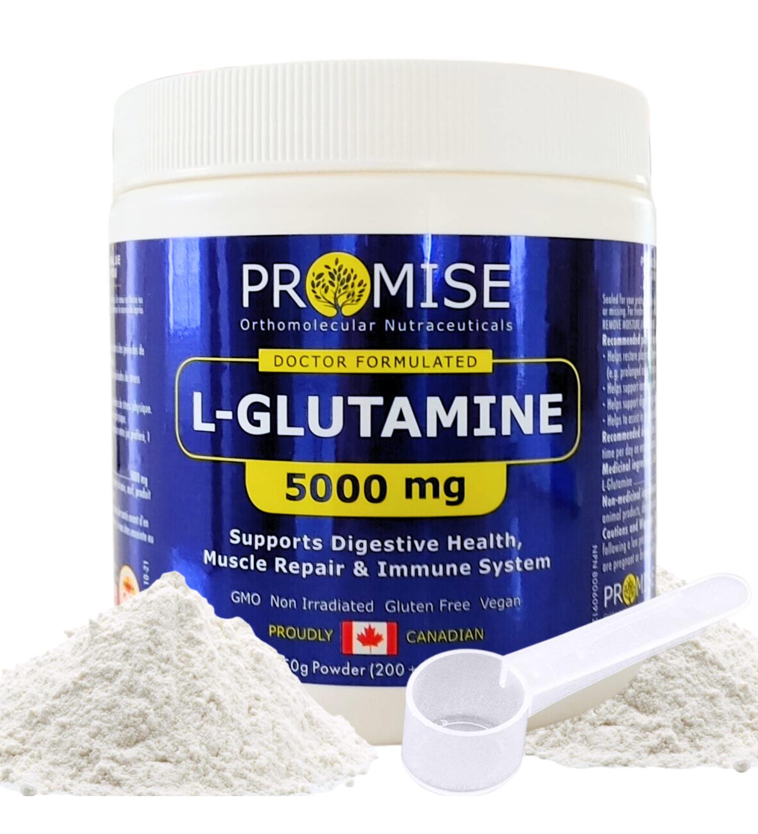Promise L-Glutamine Powder 250g 5000mg for Gut Health Unflavored Non GMO Post and Pre Workout Amino Acids Supplement L Glutamine Digestive System Support 50 Servings - Buy Online on GoSupps.com
