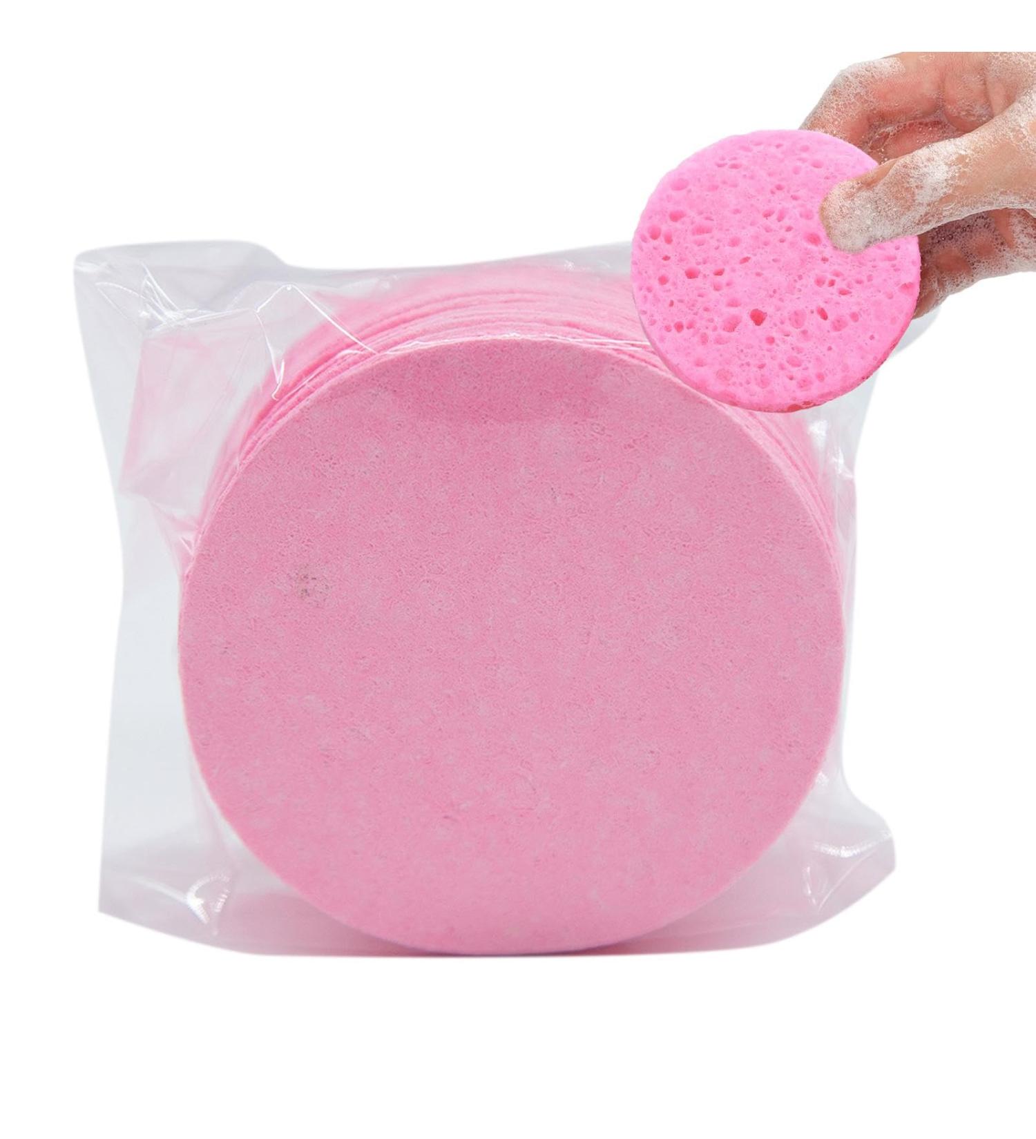 Face Cleaning Sponge | Wood Pulp Cotton Sponge Face Pads - Cleansing Pads Cosmetic Spa Sponges Cellulose Facial Sponges for Personal Spa 50 Tablets - Buy Online on GoSupps.com