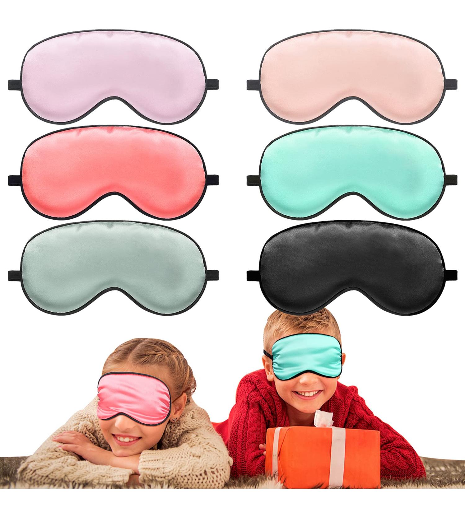 Kids Silk Eye Sleep Masks - Set of 6 | Adjustable Straps, Soft Satin Blindfolds for Boys and Girls | Perfect for Travel, Relaxation | Great Gift Idea - Buy Online on GoSupps.com