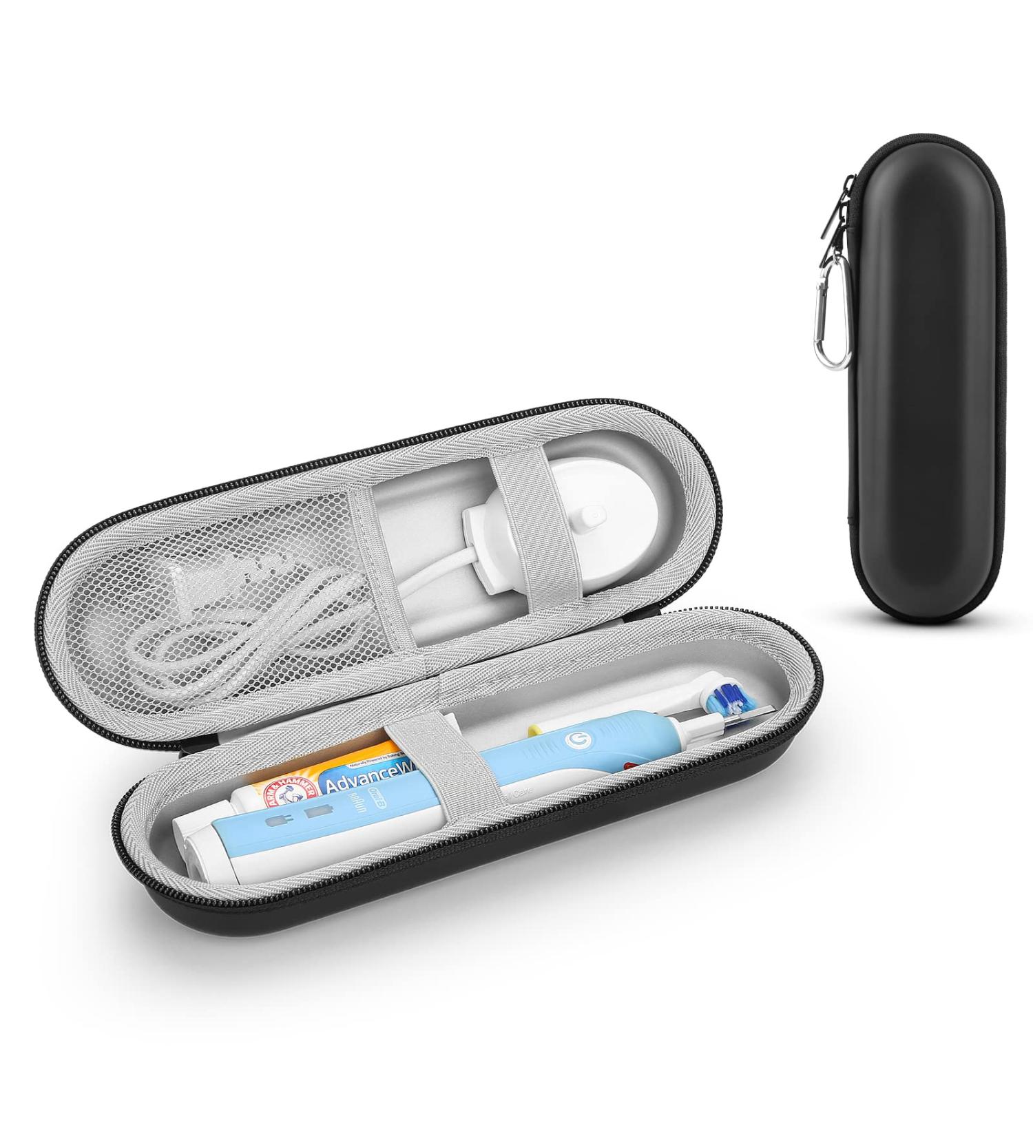 Yinke Travel Case for Braun Oral B & Philips Sonicare Electric Toothbrush - Fits Oral-B Pro 1000/1500/iO Series 7/8/9 - Hard EVA Protective Storage Bag (Black/Silver) - Buy Online on GoSupps.com