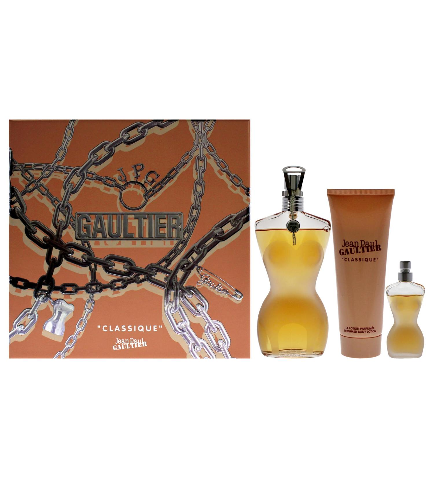 Jean Paul Gaultier Classic Lot 3-pcs Gift set for Women (Eau de Toilette spray 3.3 fl oz + Body Lotion 2.5 fl oz + Eau de Toilette Spray 0.2 fl oz)
