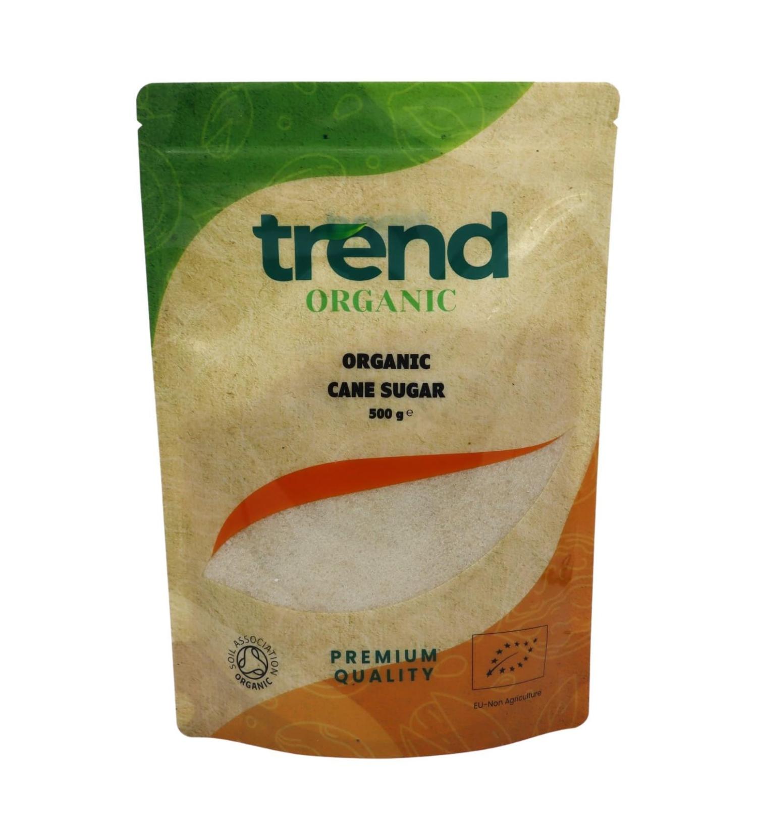 Trend Organic Cane Sugar Ideal for Sweetening Your Culinary Creations - Certified Organic Sweetness Pure Unrefined and Sustainably Sourced - Vegan Non-GMO No Additives No Preservatives 500g 500 g (Pack of 1) - Buy Online on GoSupps.com