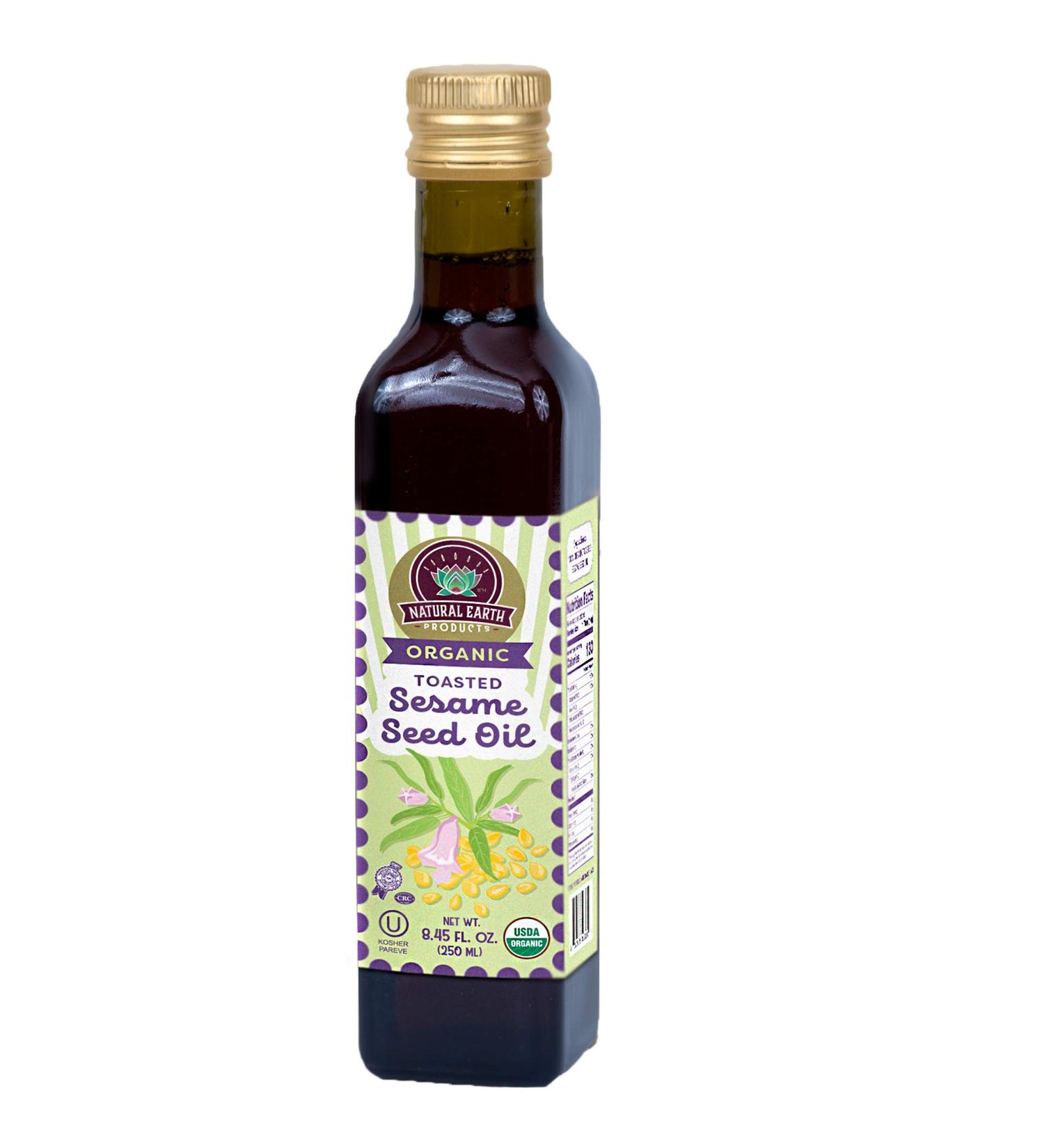Organic Toasted Sesame Oil 8.45 Fl Oz - Kosher, Wholesome and Tasty - Buy Online on GoSupps.com