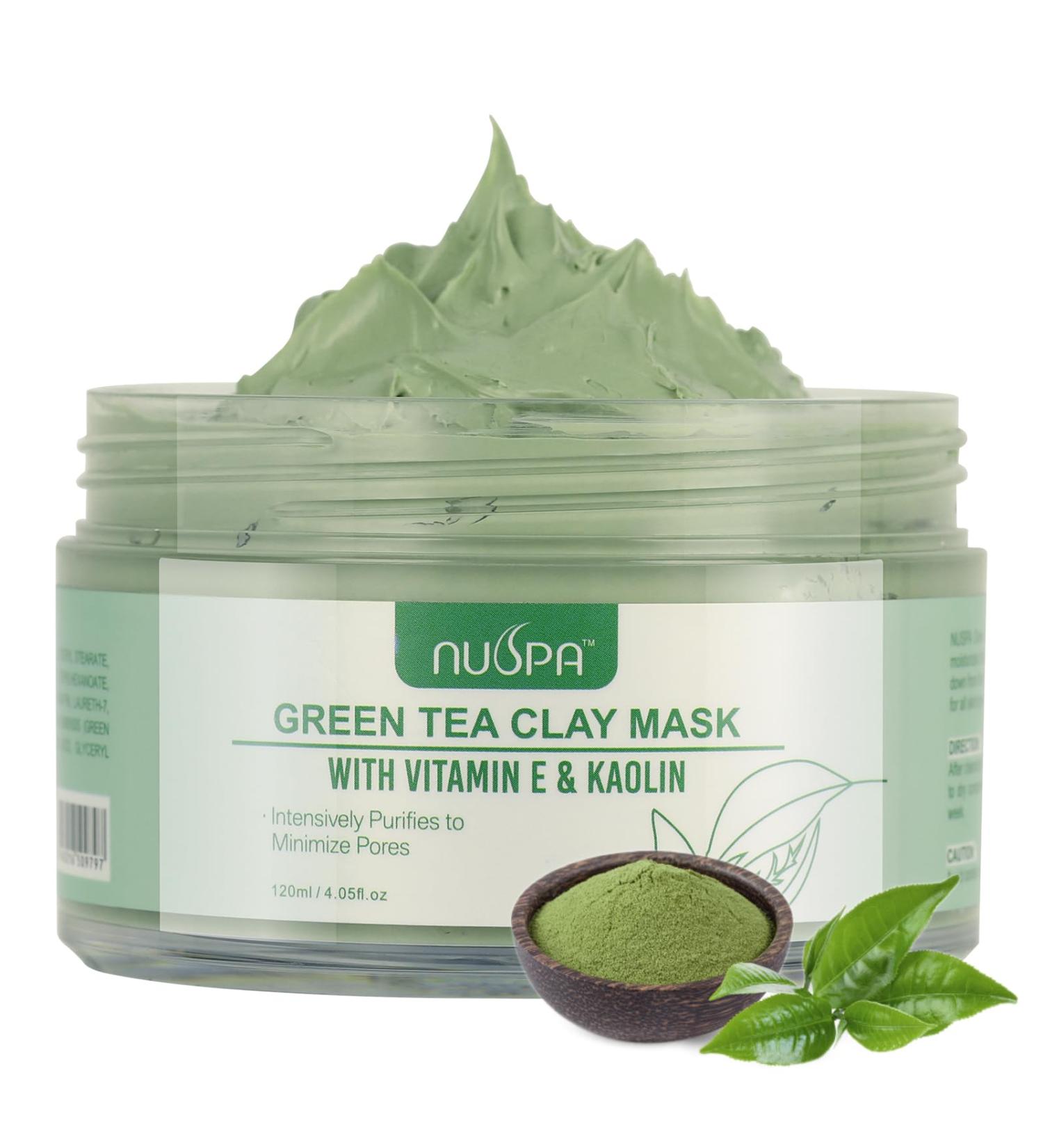 Organic Green Tea Clay Face Mask | Anti-Wrinkle Dark Circle Removal | Skincare for Men & Women | Daily Repairing Treatment - Buy Online on GoSupps.com
